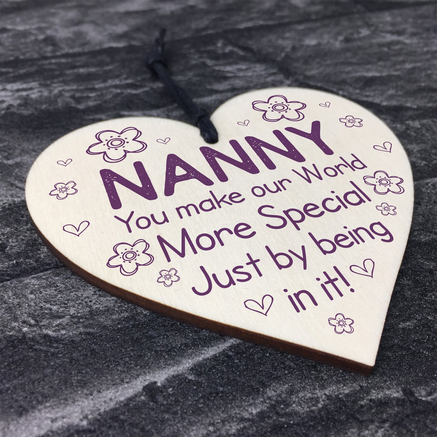 Mothers Day Gift For Nanny Wooden Heart Sign Nanny Birthday Gift