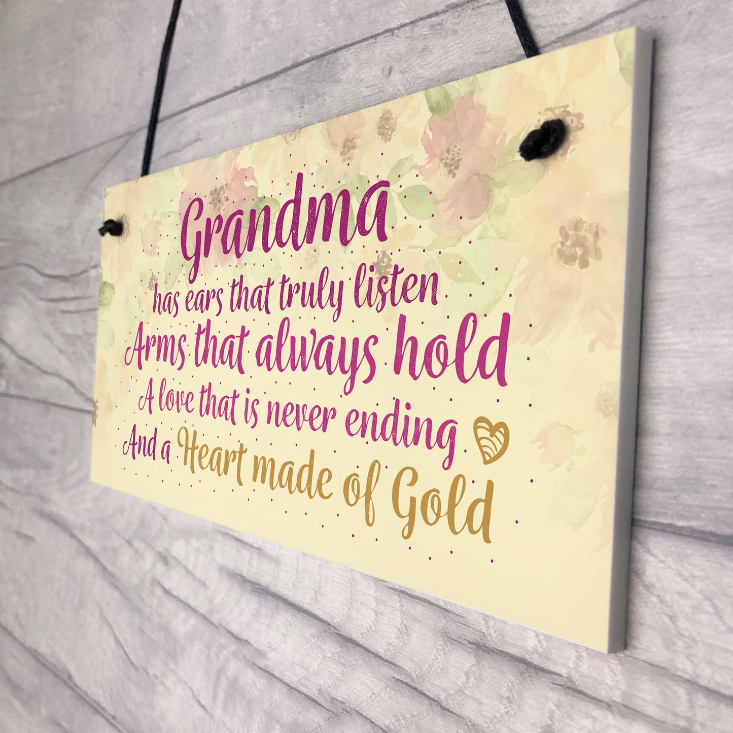 Heart Of Gold Grandparent Grandma Gran Nan Plaques Signs Gift