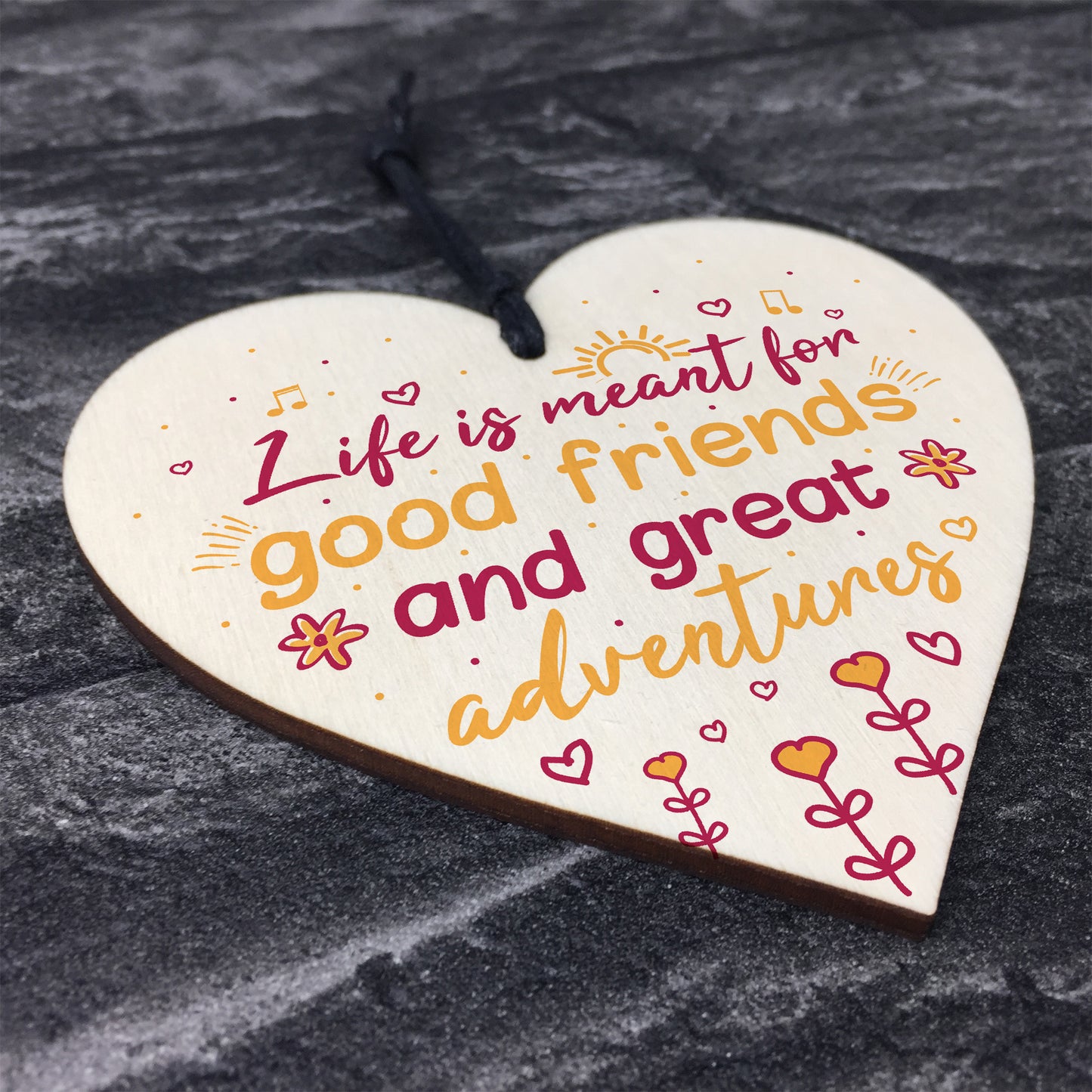 Best Friend Friendship Sign Plaque Wood Heart Thank You Gift