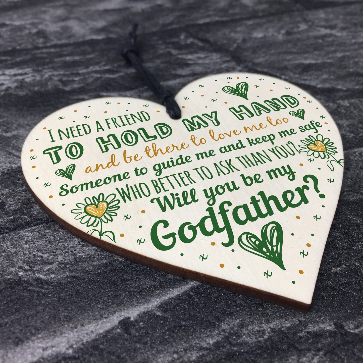 Will You Be My Godfather Gift For Friend Brother Wooden Heart