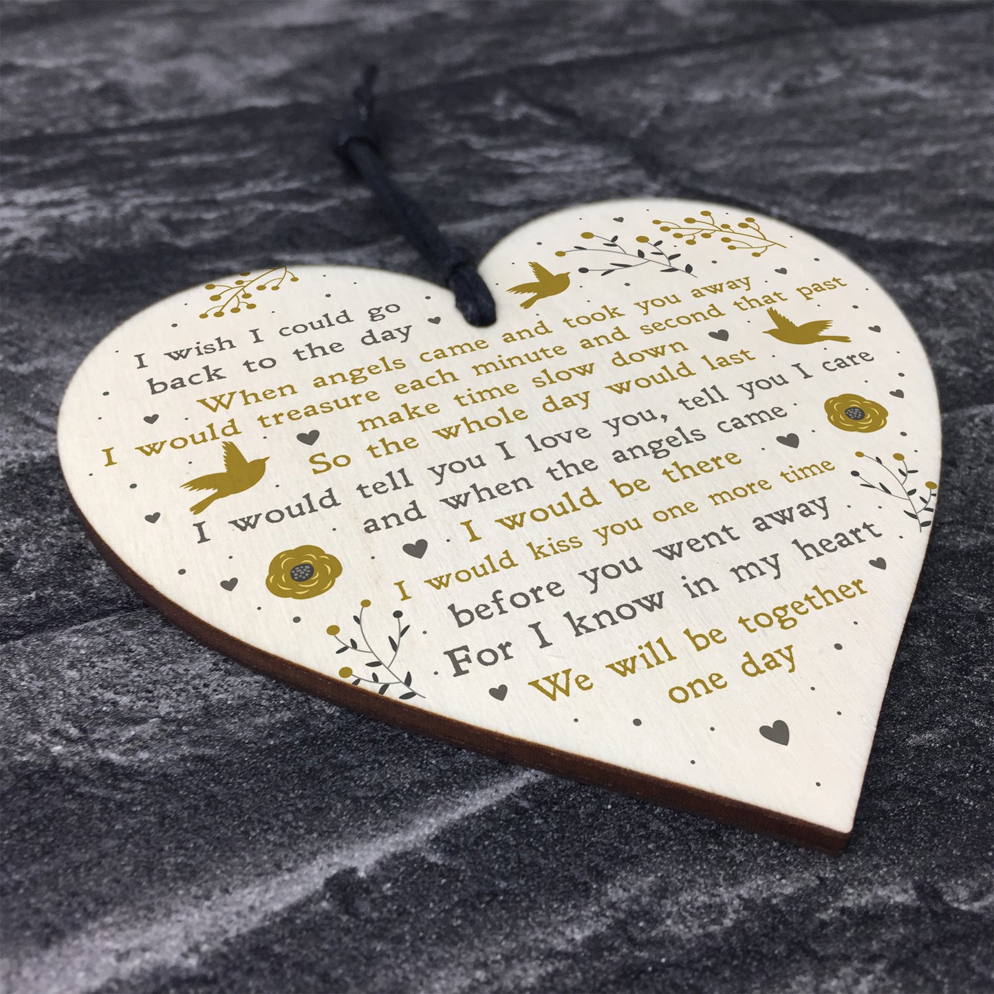 Memorial Gift For Mum Dad Nan Grandad Wooden Heart Xmas Bauble