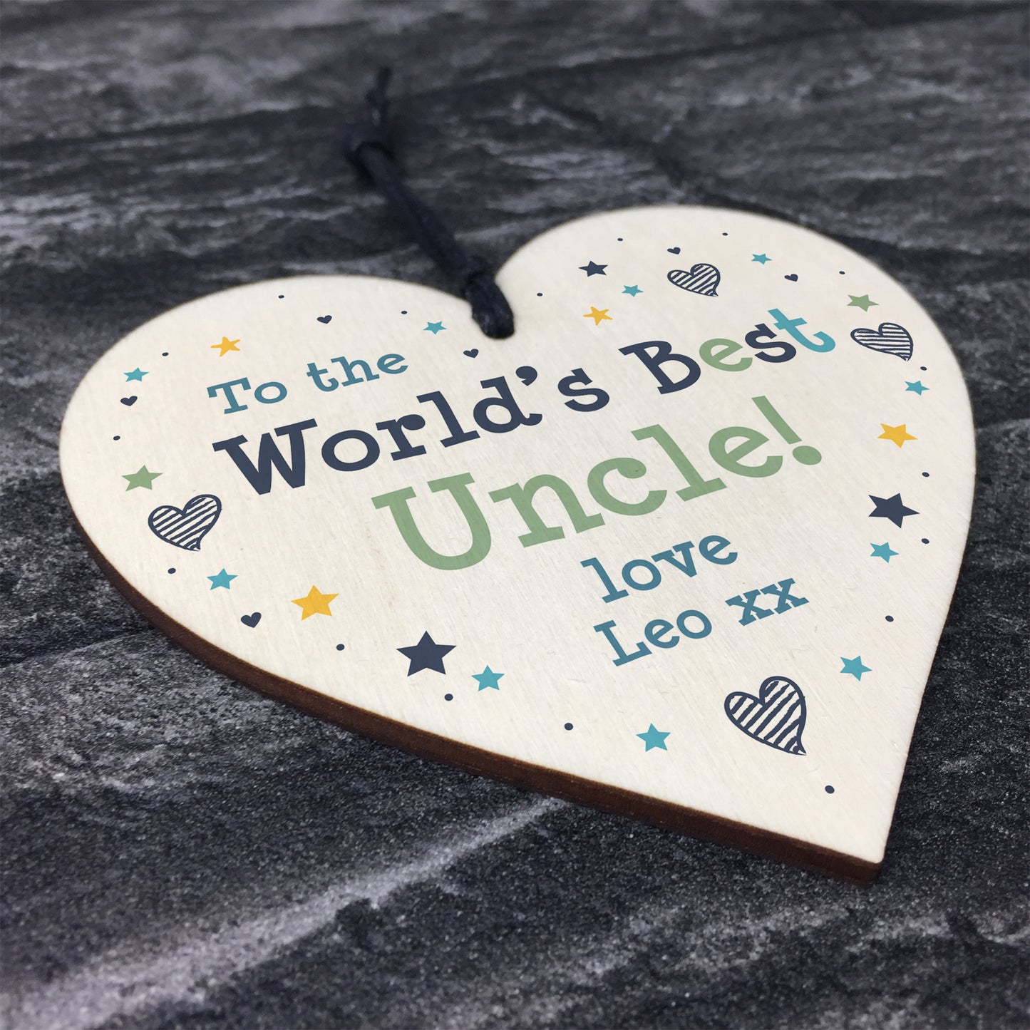 Uncle Gifts For Birthday Wood Heart Thank You Gift Personalised