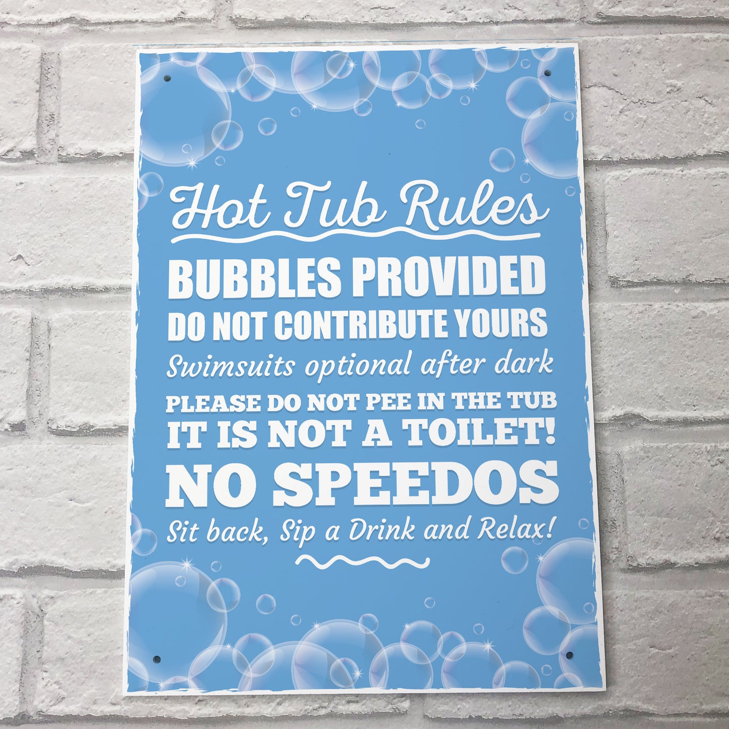 Hot Tub Rules Hanging Garden Shed Plaque Jacuzzi Pool Sign