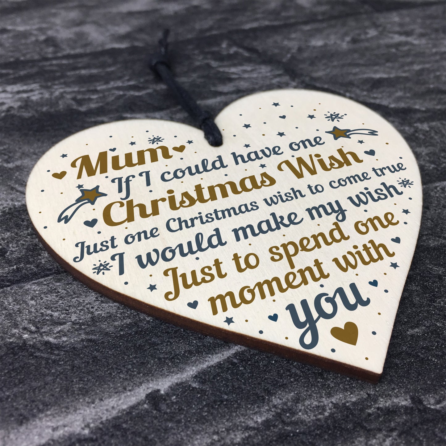 Mum Christmas Memorial Tree Decoration Hanging Wooden Bauble
