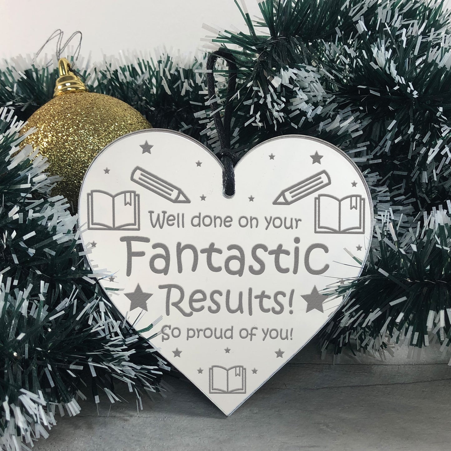 Congratulations Gift FANTASTIC Results Engraved Heart Daughter