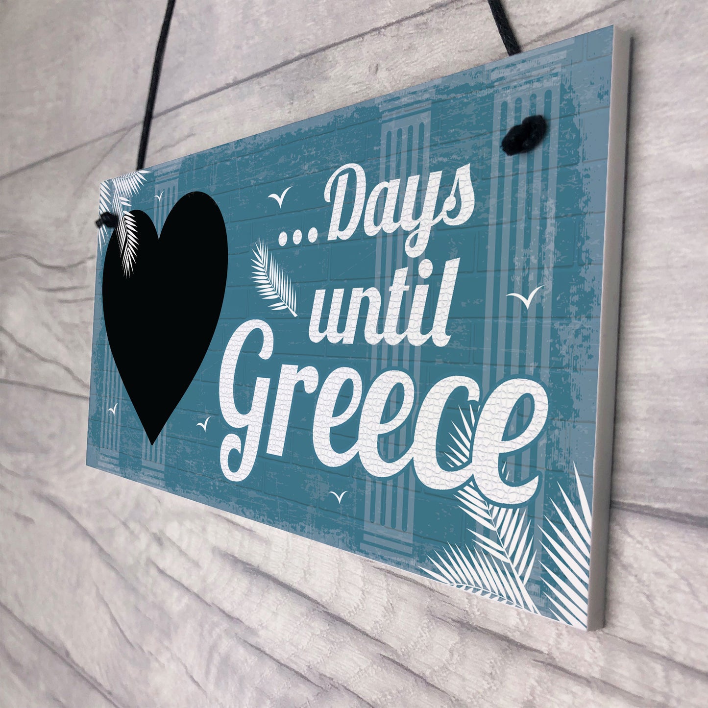 Chalkboard Holiday Countdown To GREECE Wall Sign Novelty Gift