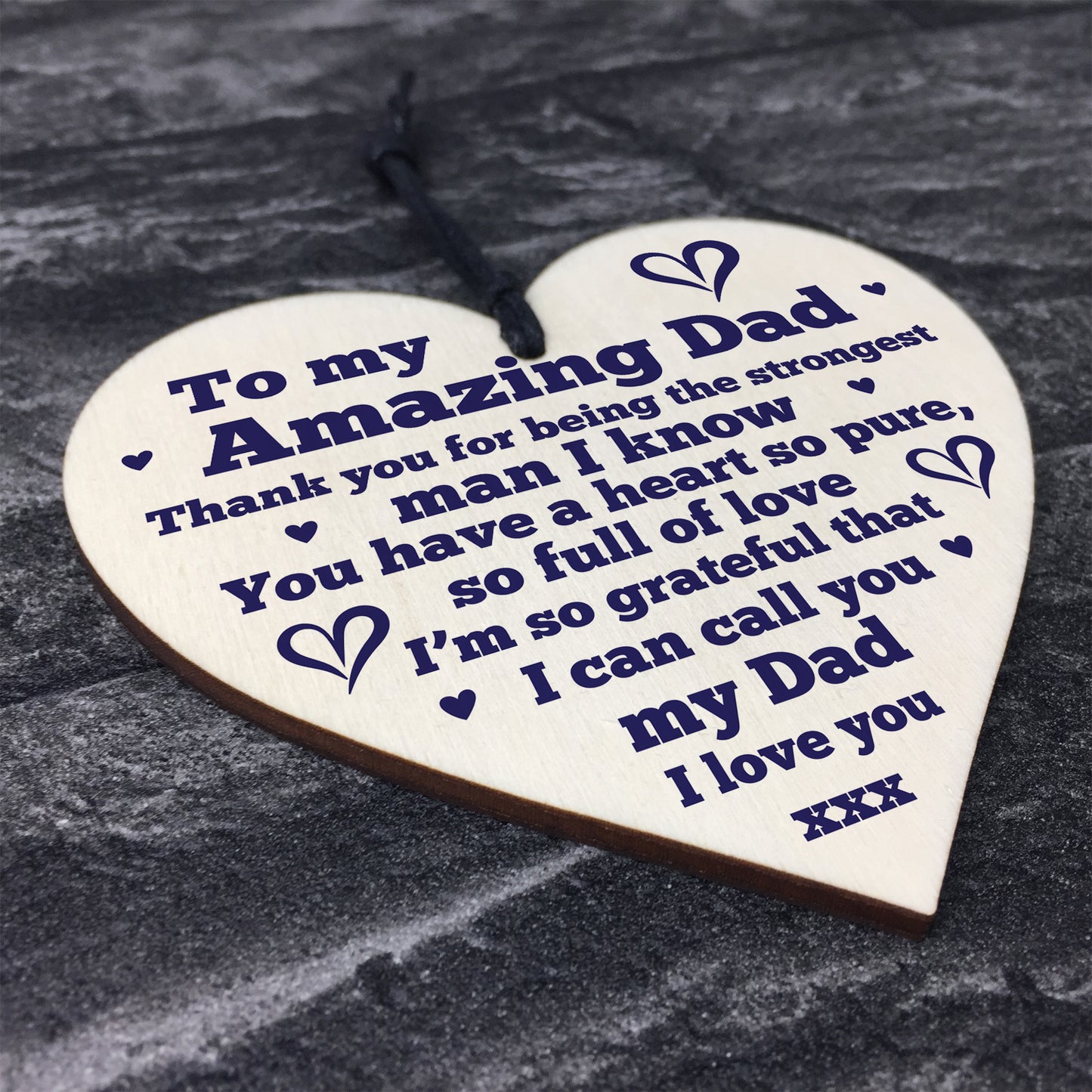 Dad Gifts Hanging Wood Heart Birthday Fathers Day Gift For Dad