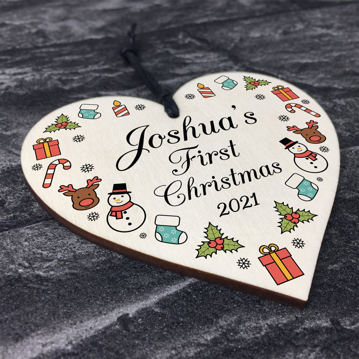 Cute 1st Christmas Bauble Tree Decoration Personalised New Baby