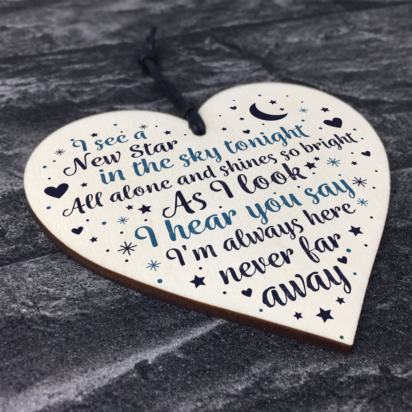 Mum Dad Nan Grandad Christmas Memorial Ornaments Wood Heart