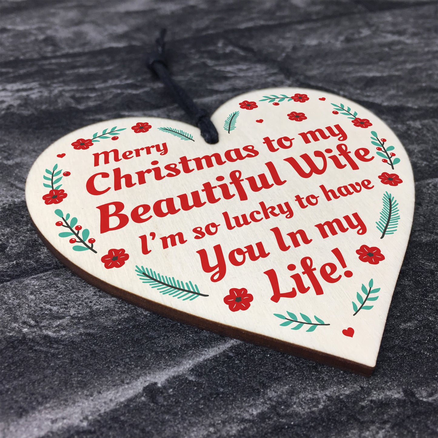 Christmas Gift For Wife Novelty Wooden Heart Gift From Husband