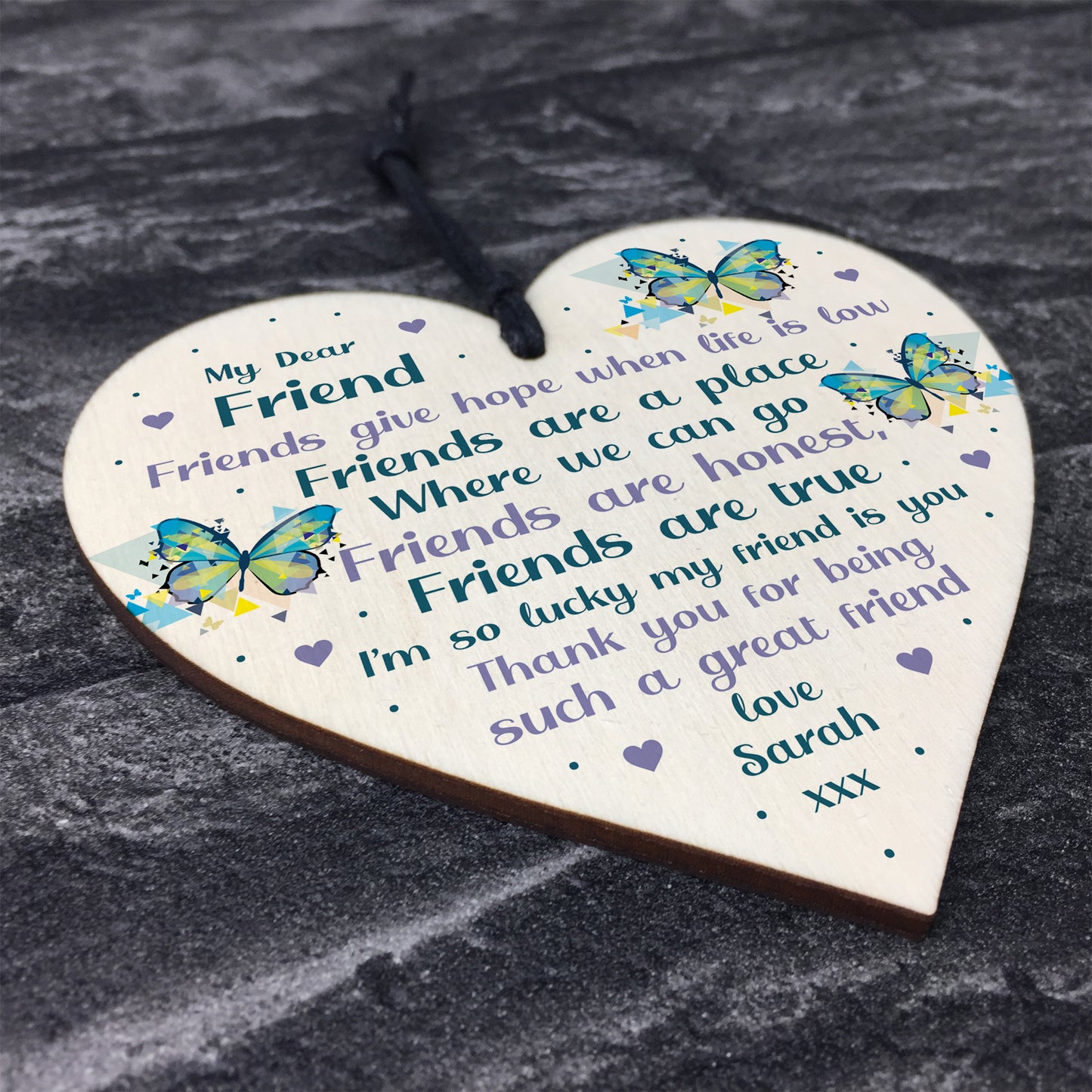 Best Friend Plaque Friendship Sign Personalised Heart Birthday