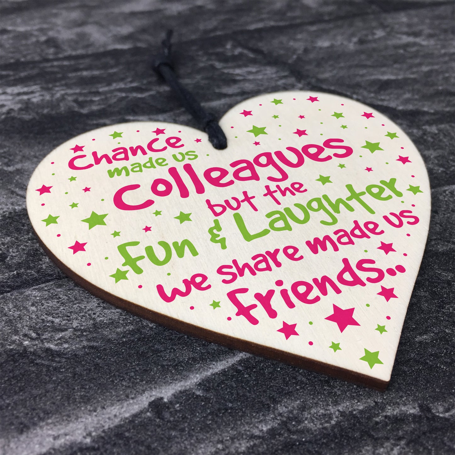 Chance Made Us Colleague Wooden Heart Fun Leaving Gift Thank You