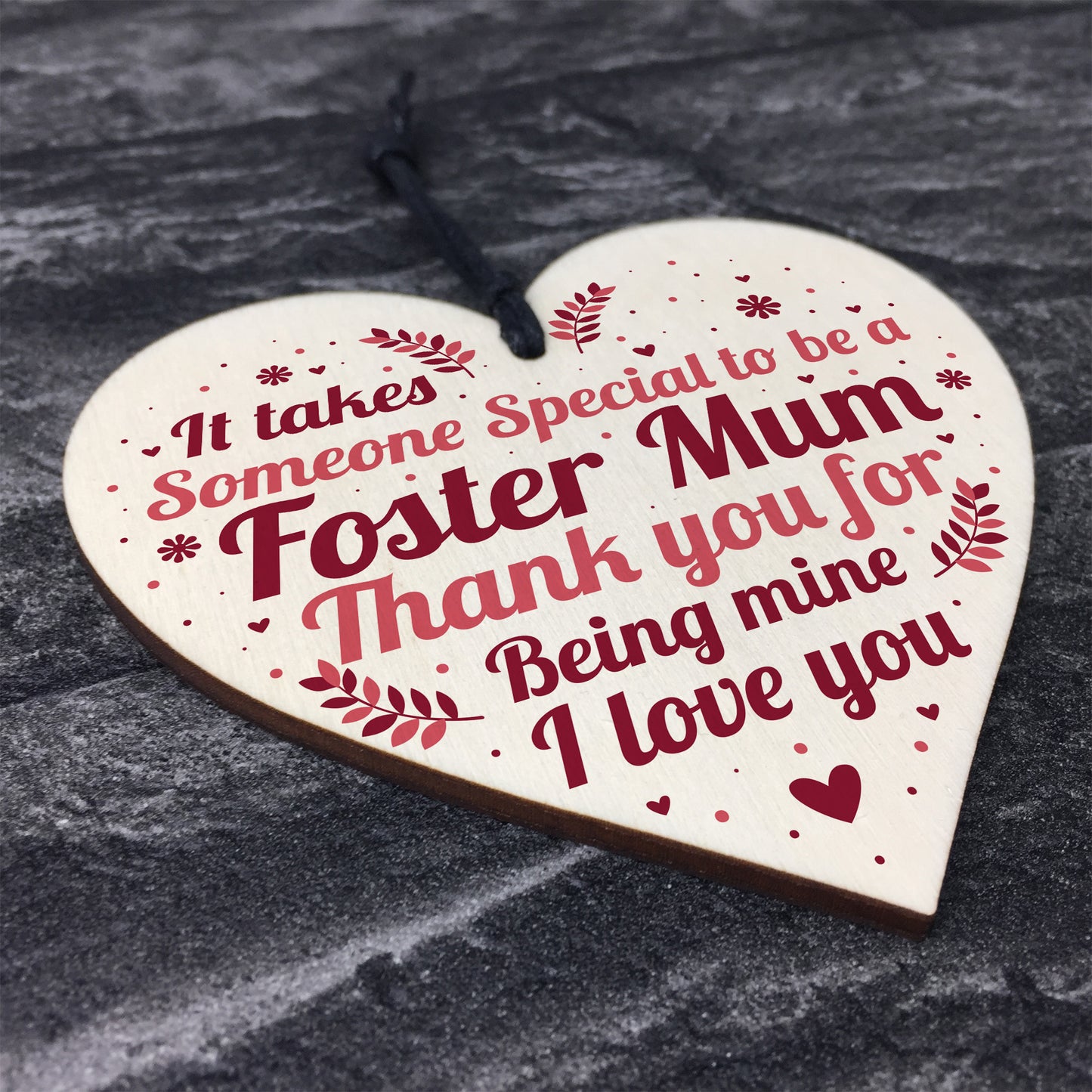 Christmas Gifts For Mum Thank You Wood Heart Foster Mum Gift