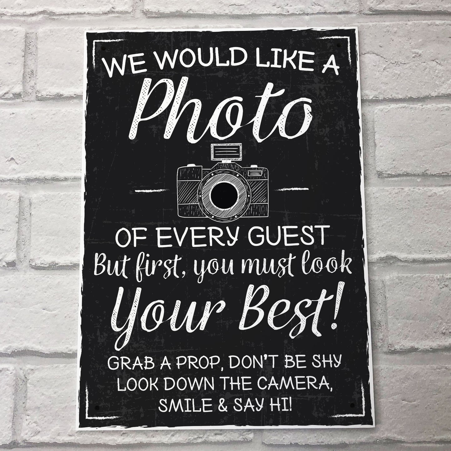 We Would Like A Photo Photobooth Sign Chalk Board Wedding Decor
