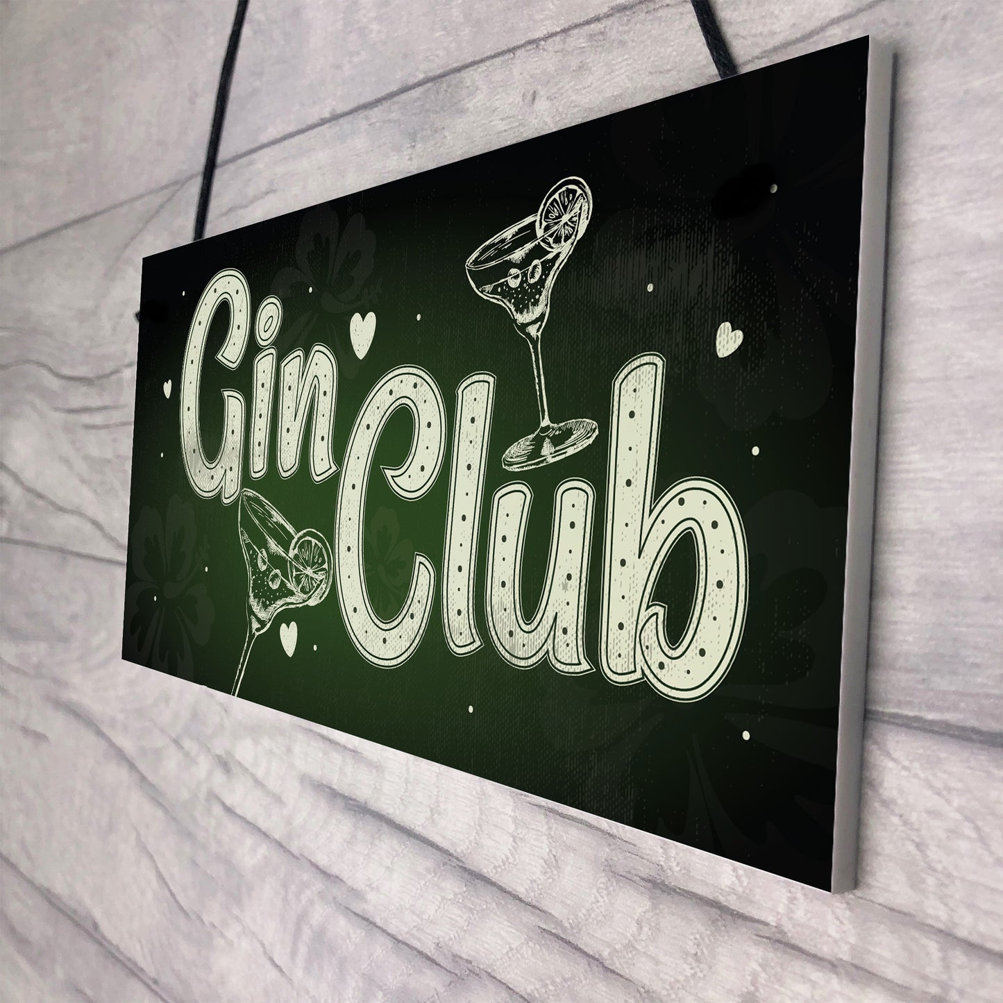 Gin Club Gin Tonic Sign Garden Shed Home Bar Pub Kitchen Plaque