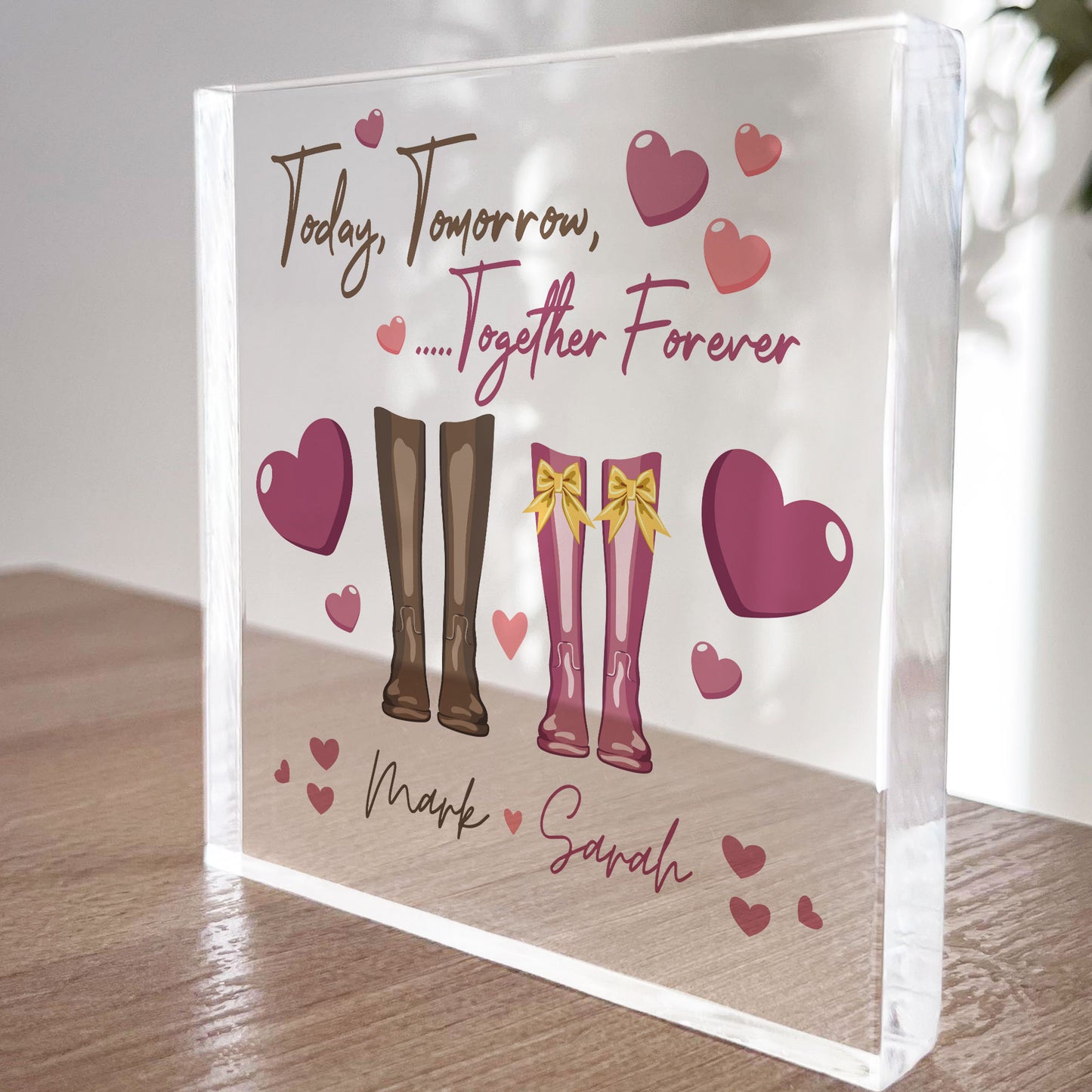 PERSONALISED Valentines Day Gift Acrylic Block Gifts for Him Her