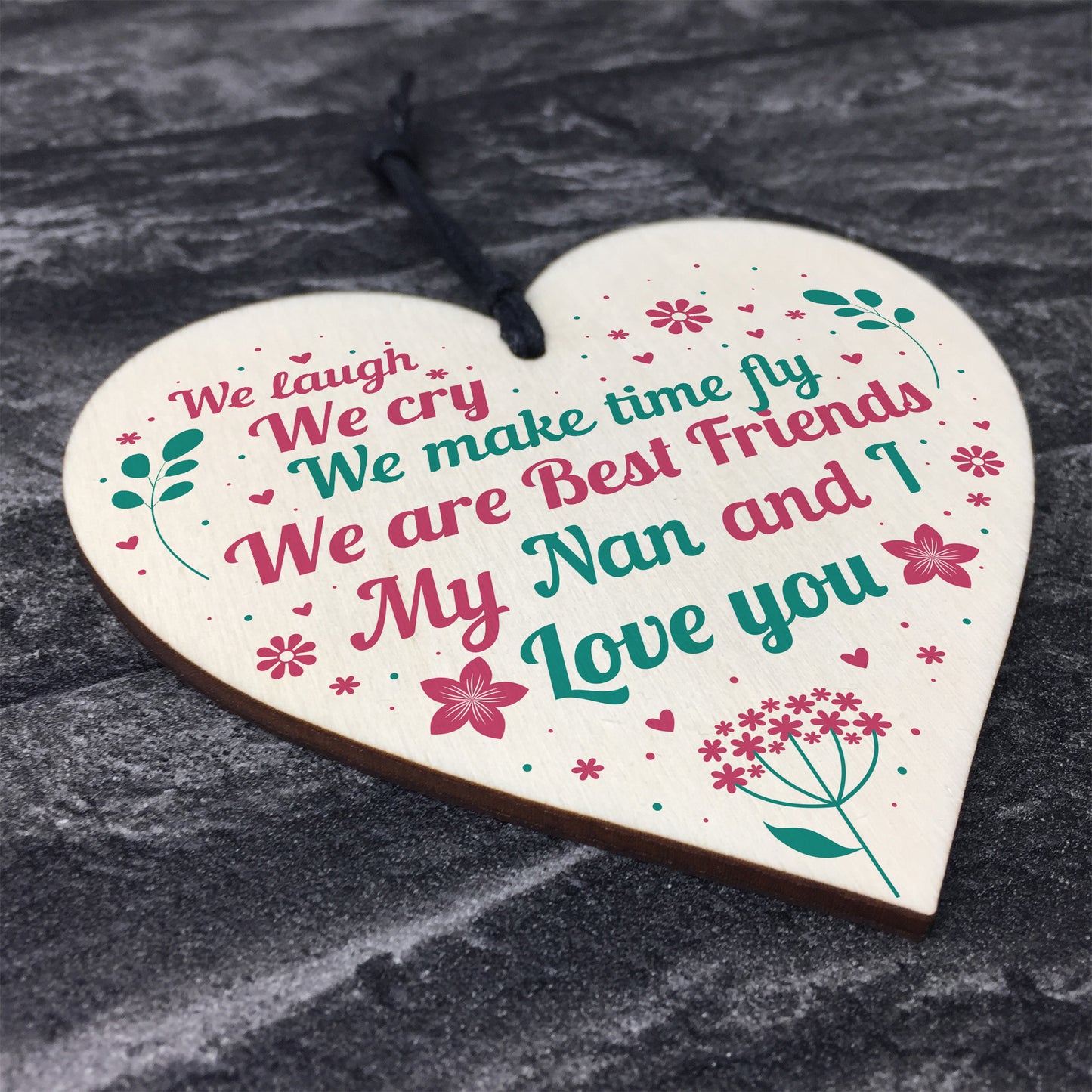 Nan Nanny Card Gifts For Birthday Christmas Wood Heart THANK YOU