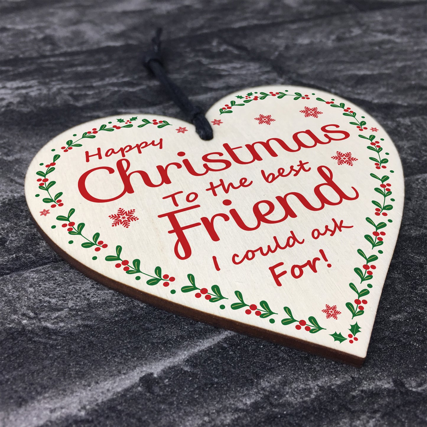 Christmas Best Friend Gift Wood Heart Gift For Friend Tree Decor