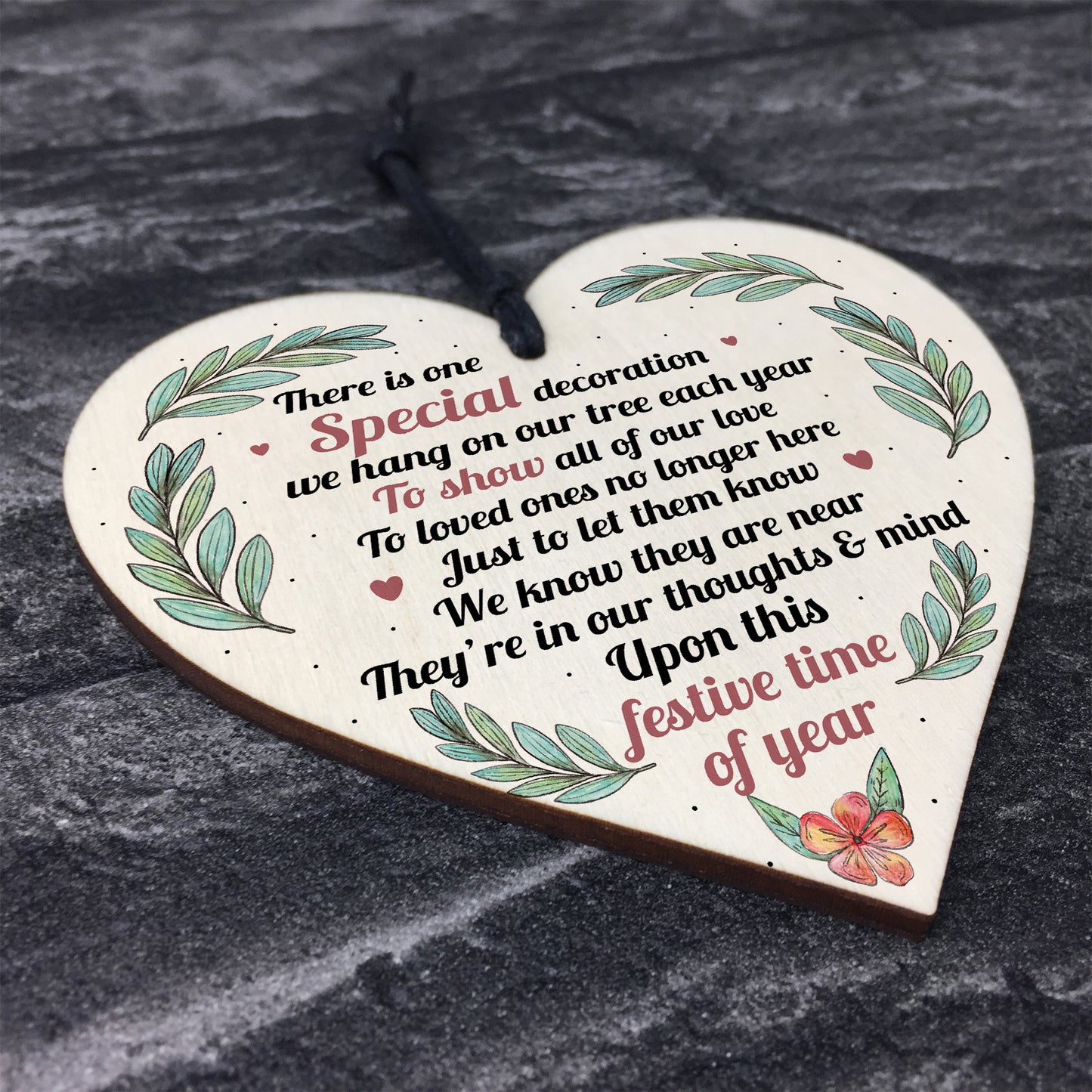 Memorial Plaque Decoration Mum Dad Nan Memorial Gift Wood Heart