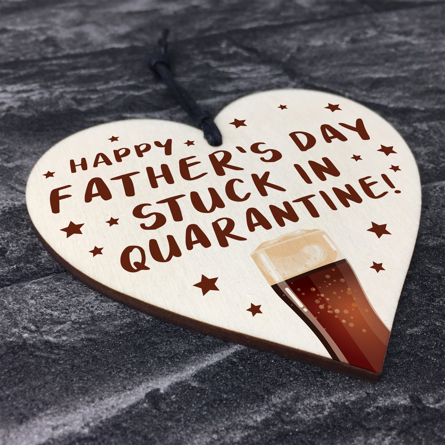Funny Fathers Day Gift Quarantine Gifts Wooden Heart Dad Gift