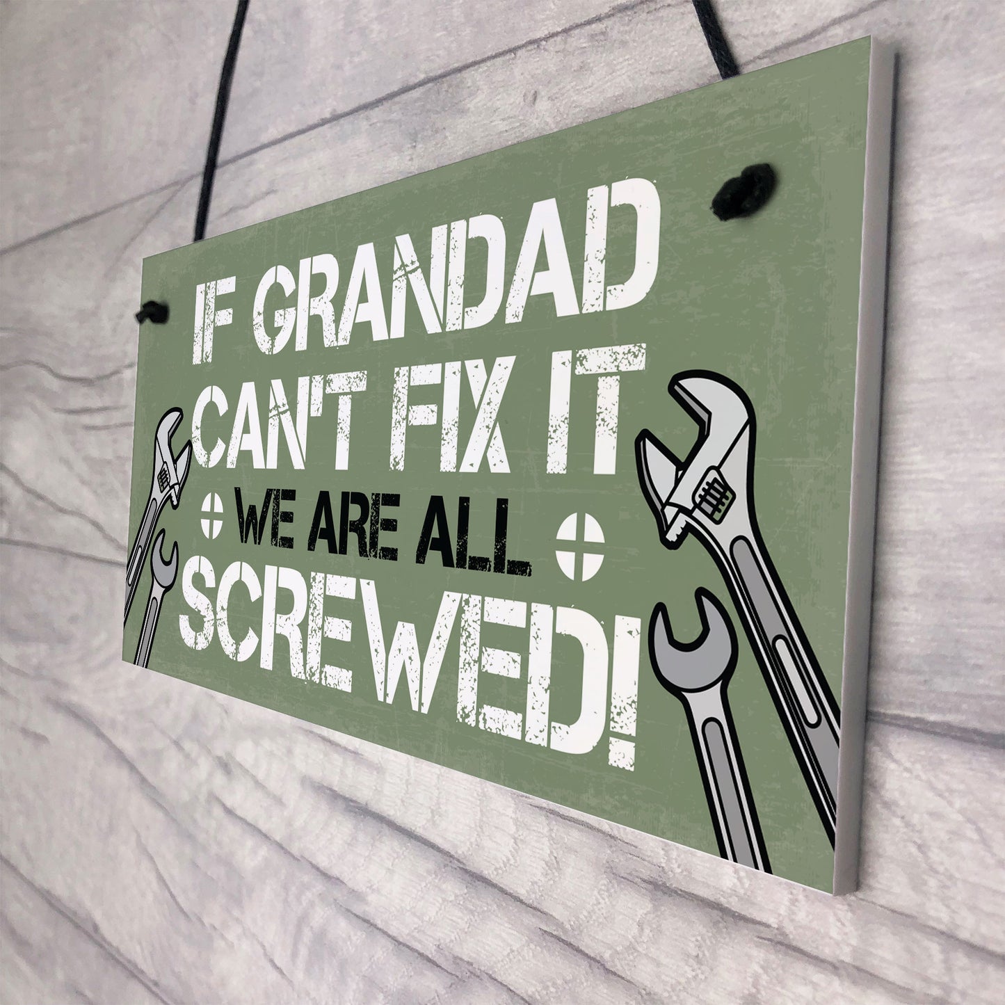Grandad Fix It Screwed Man Cave Garage Shed Hanging Plaque