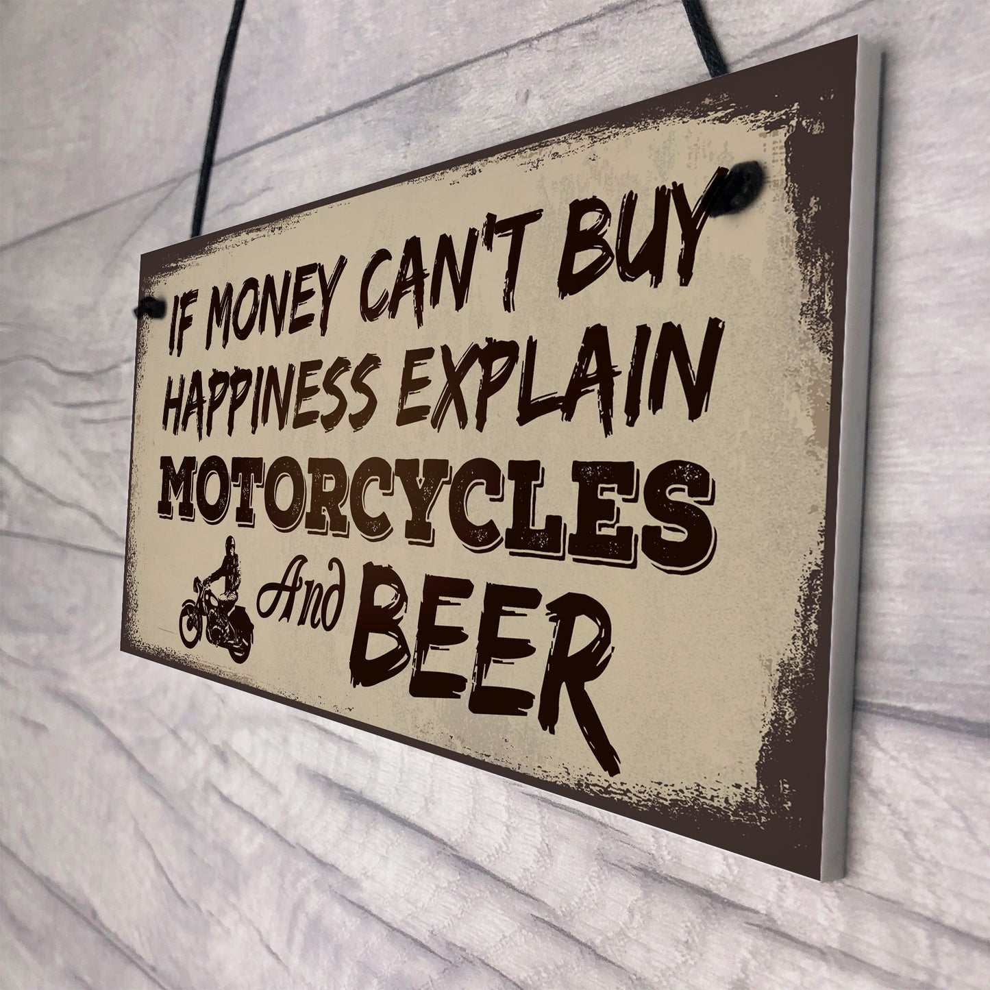 Beer Motorcycle Enthusiast Motorbike Man Cave Signs Garage Him
