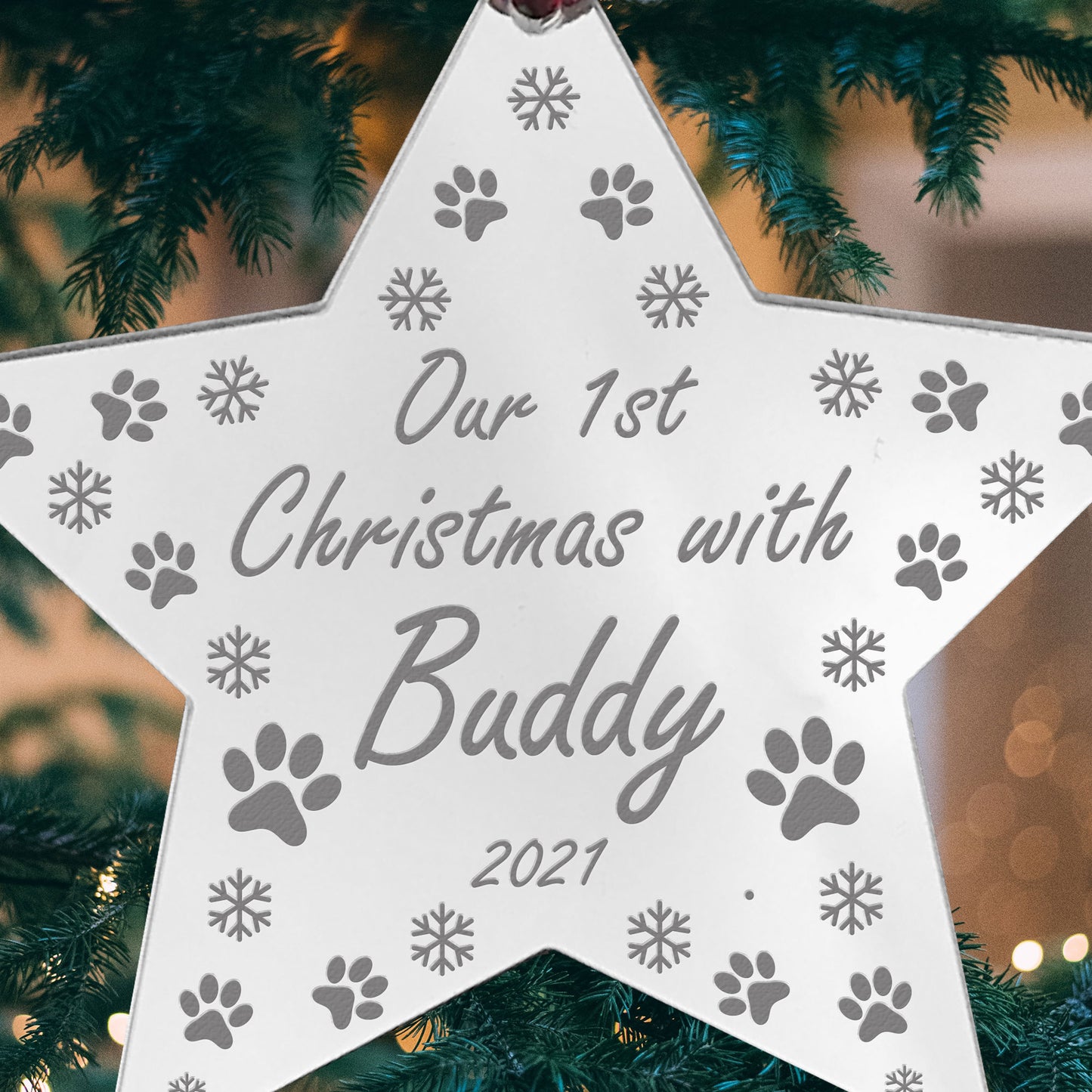 Our 1st Christmas With Any Name Personalised Star Dog Christmas
