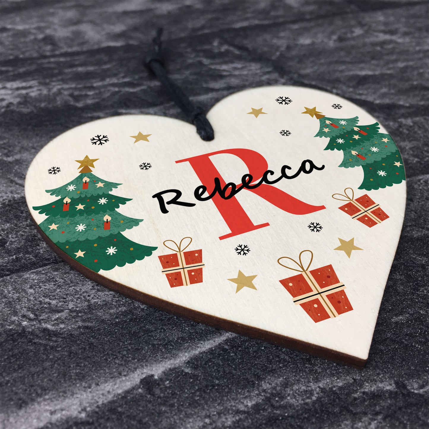 Personalised Baby First Christmas Custom Letter Bauble Tree