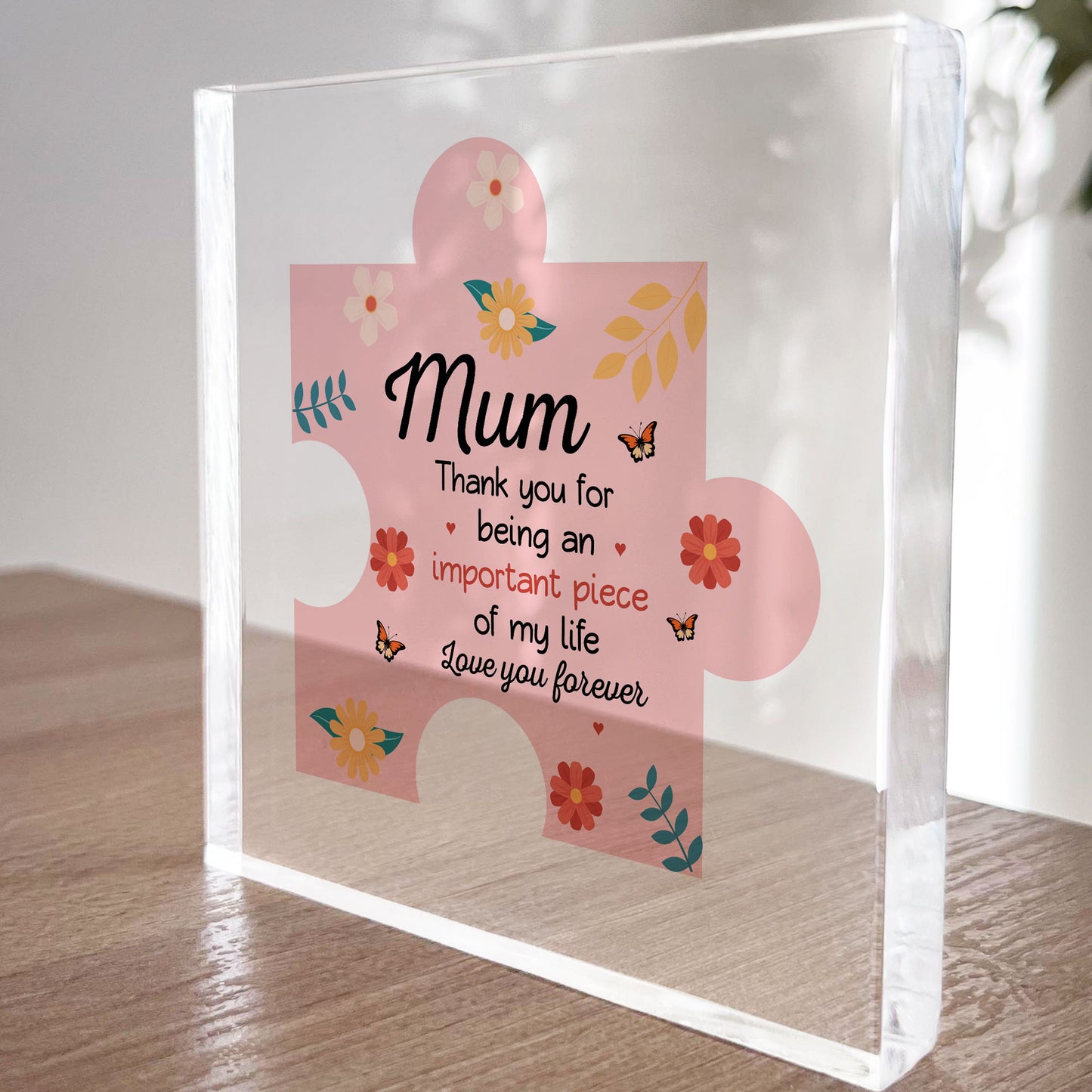 Acrylic Block Puzzle Piece For Mummy Mum Love Hearts Cute