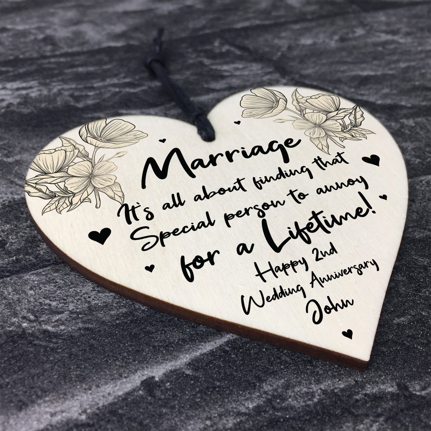 Personalised 2nd Wedding Anniversary Gift Funny Husband Wife