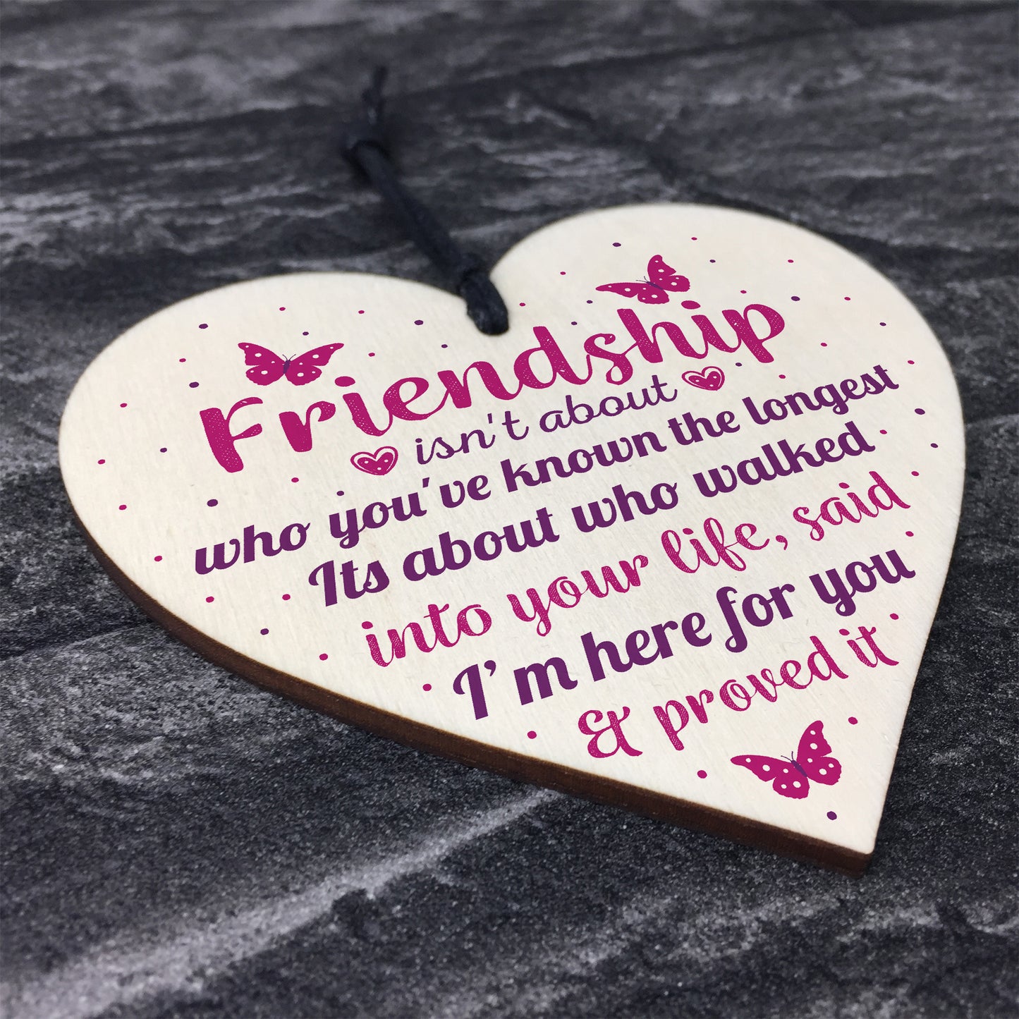 Friendship Gift Handmade Wooden Heart Plaque Best Friend Sign