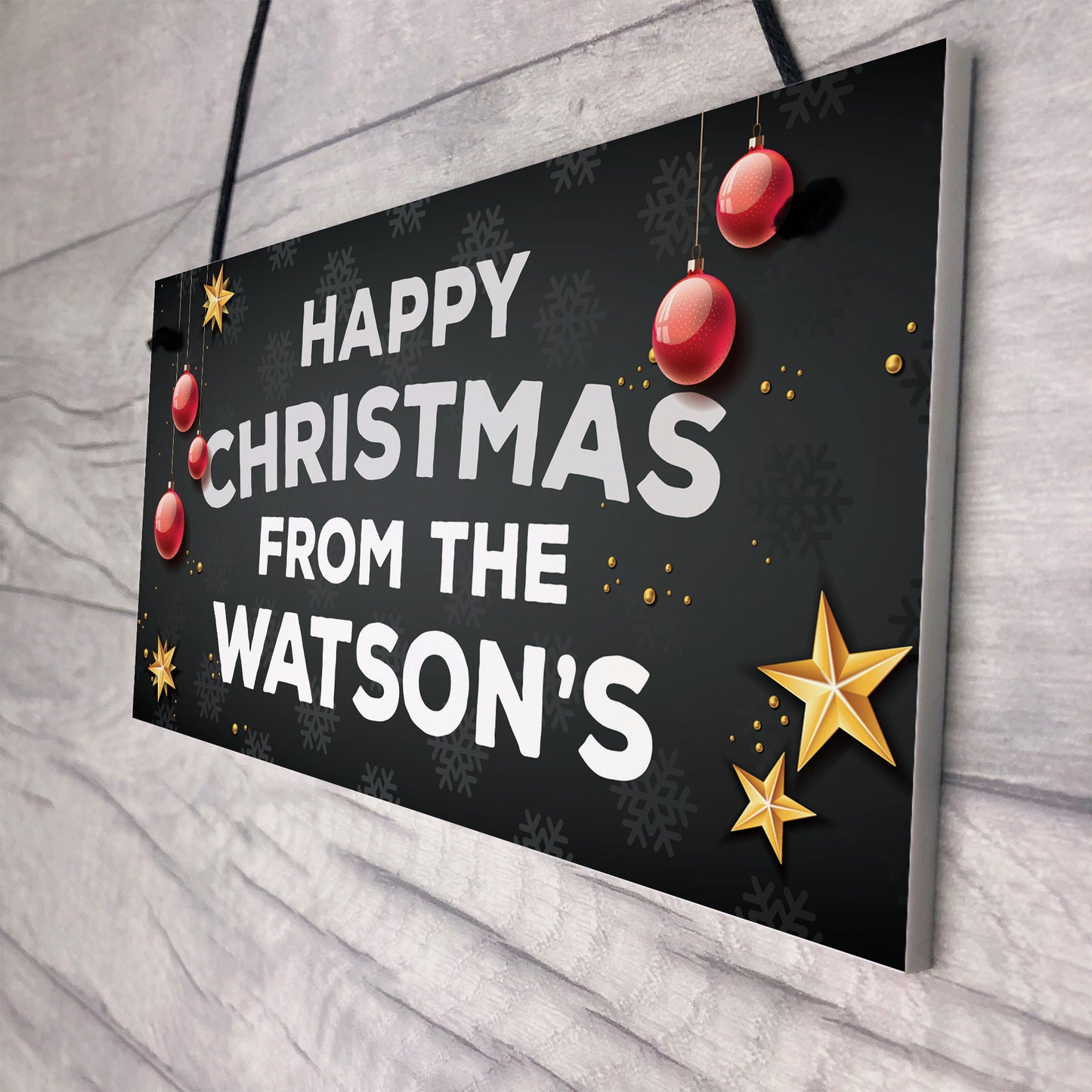 Happy Christmas From The 'Surname' Plaque Personalised Sign