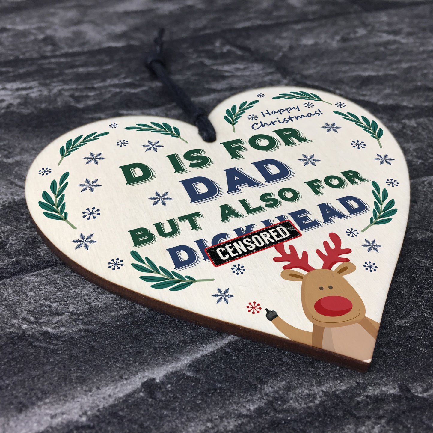 Funny Rude Joke Christmas Gift For Dad Heart Novelty Gift