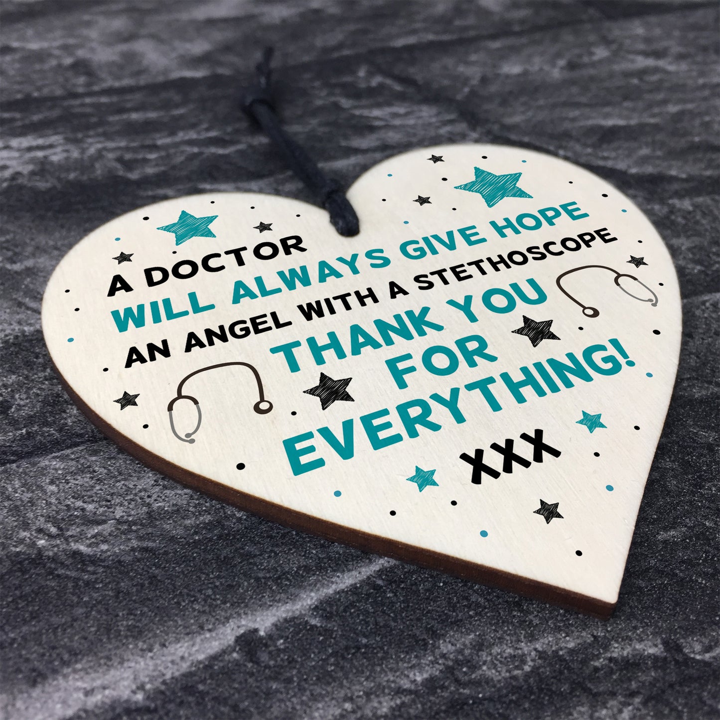 Special Thank You Gift For NHS Doctor Wooden Heart Hospital Gift