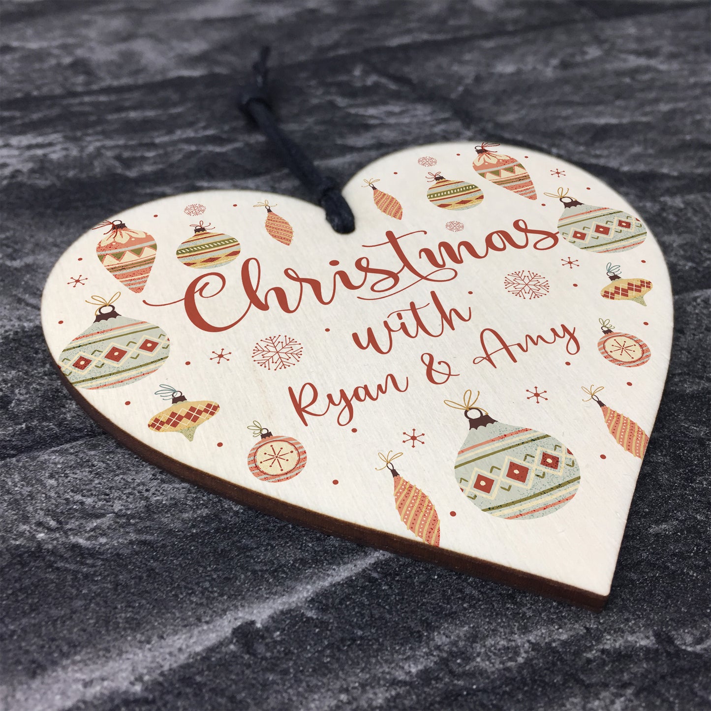Personalised Hanging Christmas Decoration Heart Christmas Sign