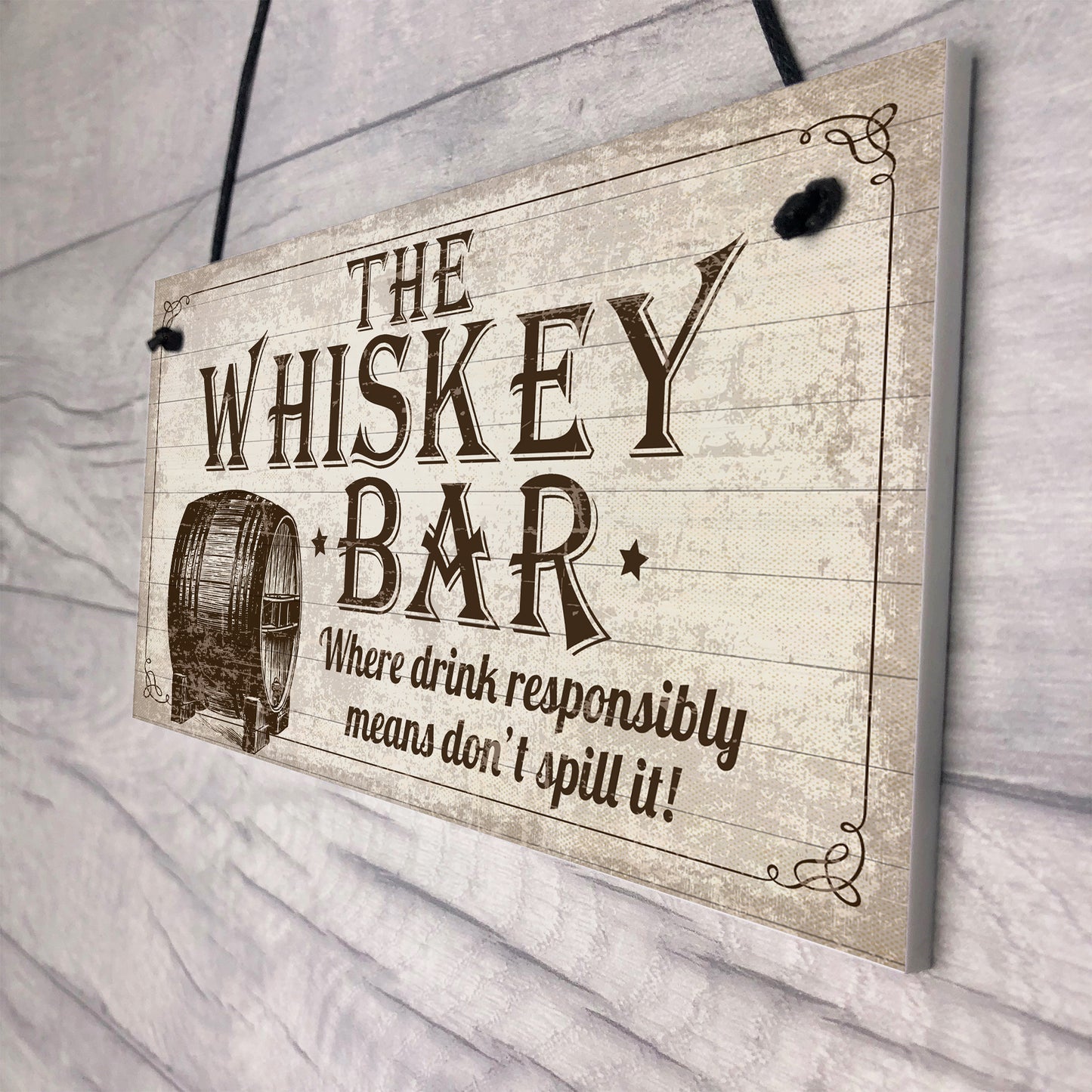 Vintage Whisky Bar Plaque Sign Home Bar Pub Man Cave Birthday