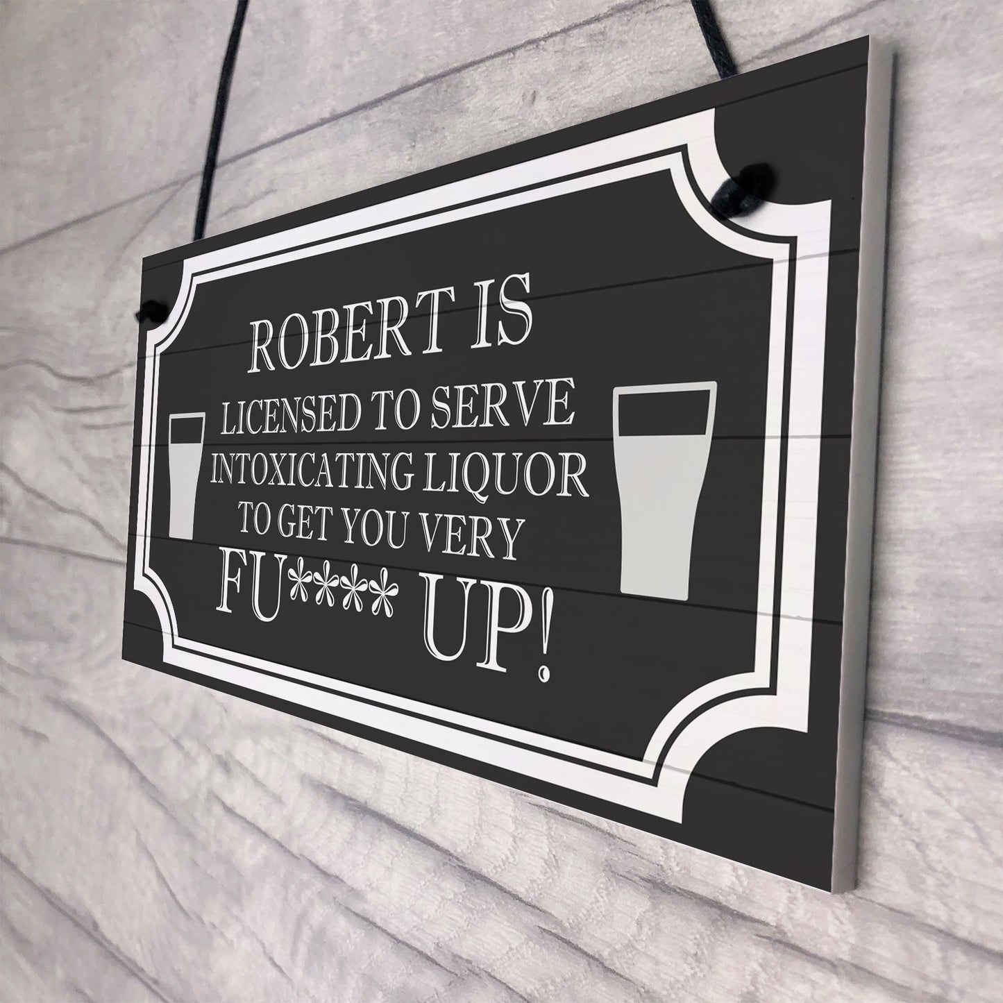 Funny Rude Home Bar Sign Personalised Man Cave Pub Bar Hanging
