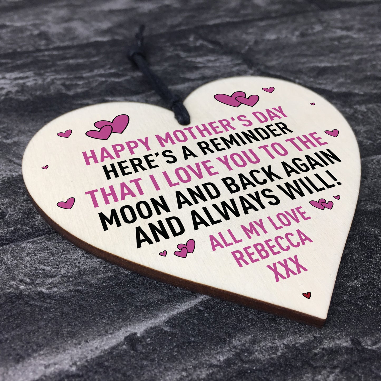 Mothers Day Gift PERSONALISED Wooden Heart Special Gift For Her