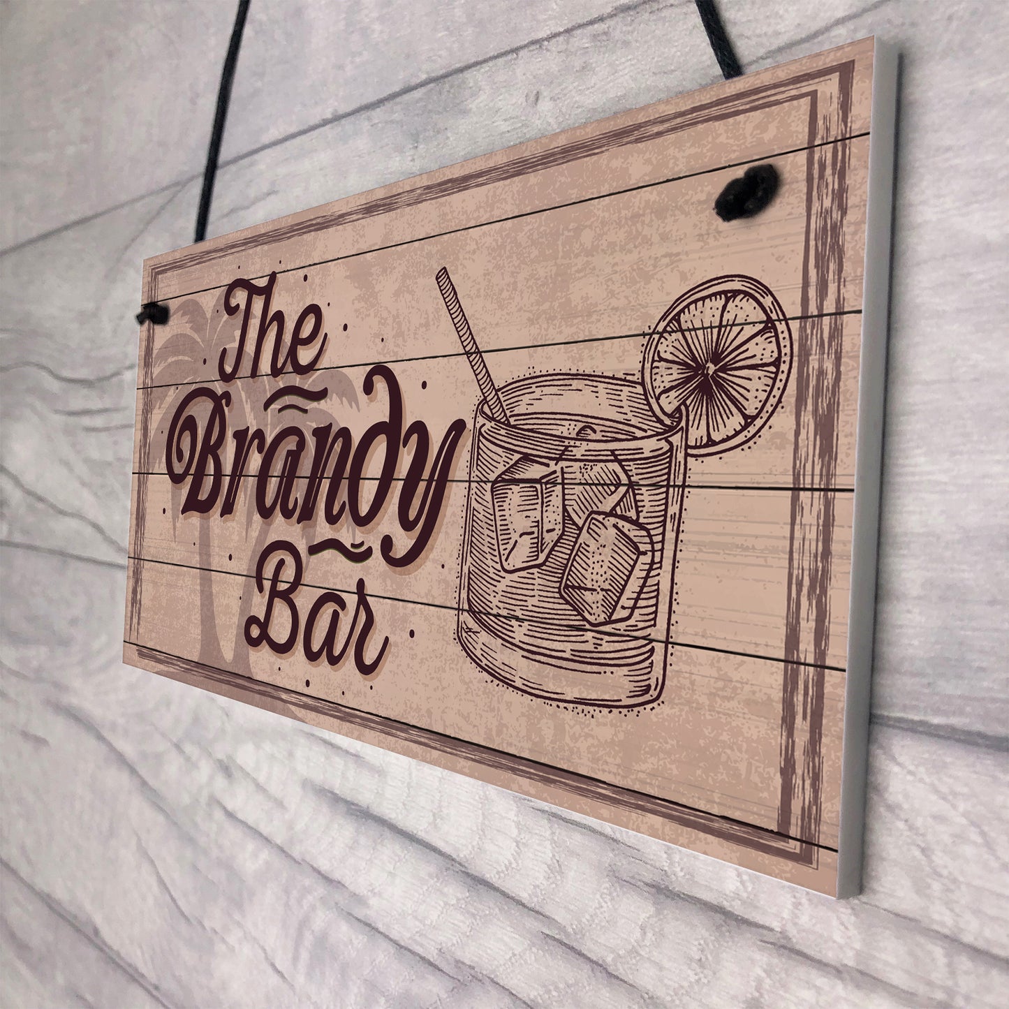 Vintage Shabby Chic Bar Sign Brandy Plaque Home Bar Wedding Gift
