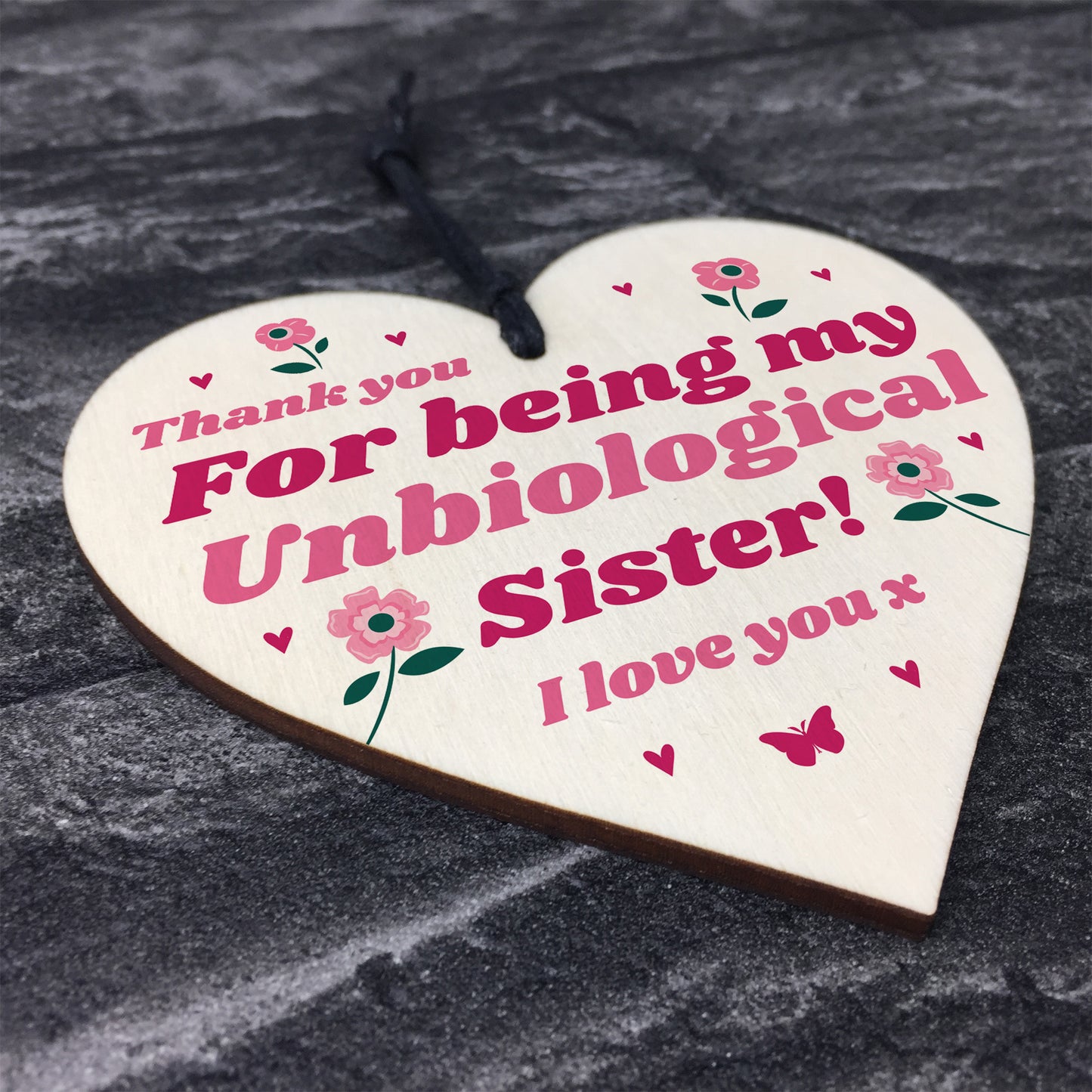 Best Friend Plaque Hanging Wooden Heart Unbiological Sister Gift