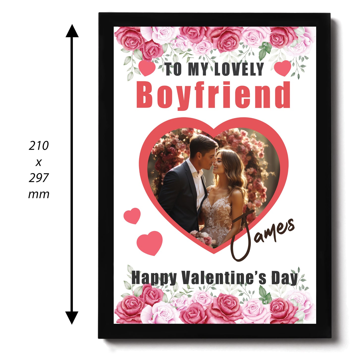Valentines Day Gift For Boyfriend Personalised Framed Print