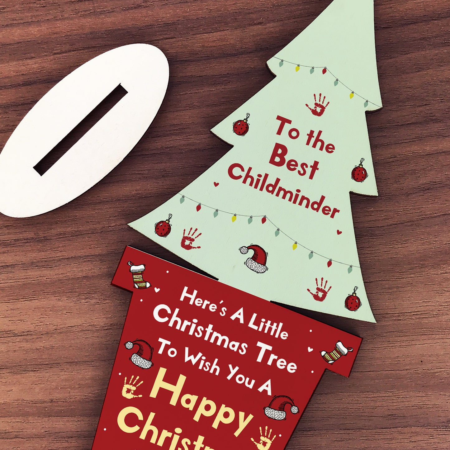 Christmas Best Childminder Gift Wood Christmas Tree Decoration