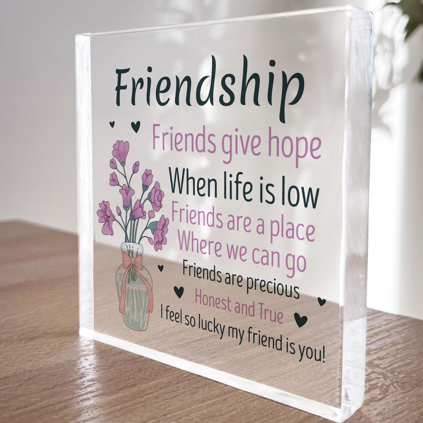 Friendship Gifts For Her Acrylic Heart Gift For Best Friend