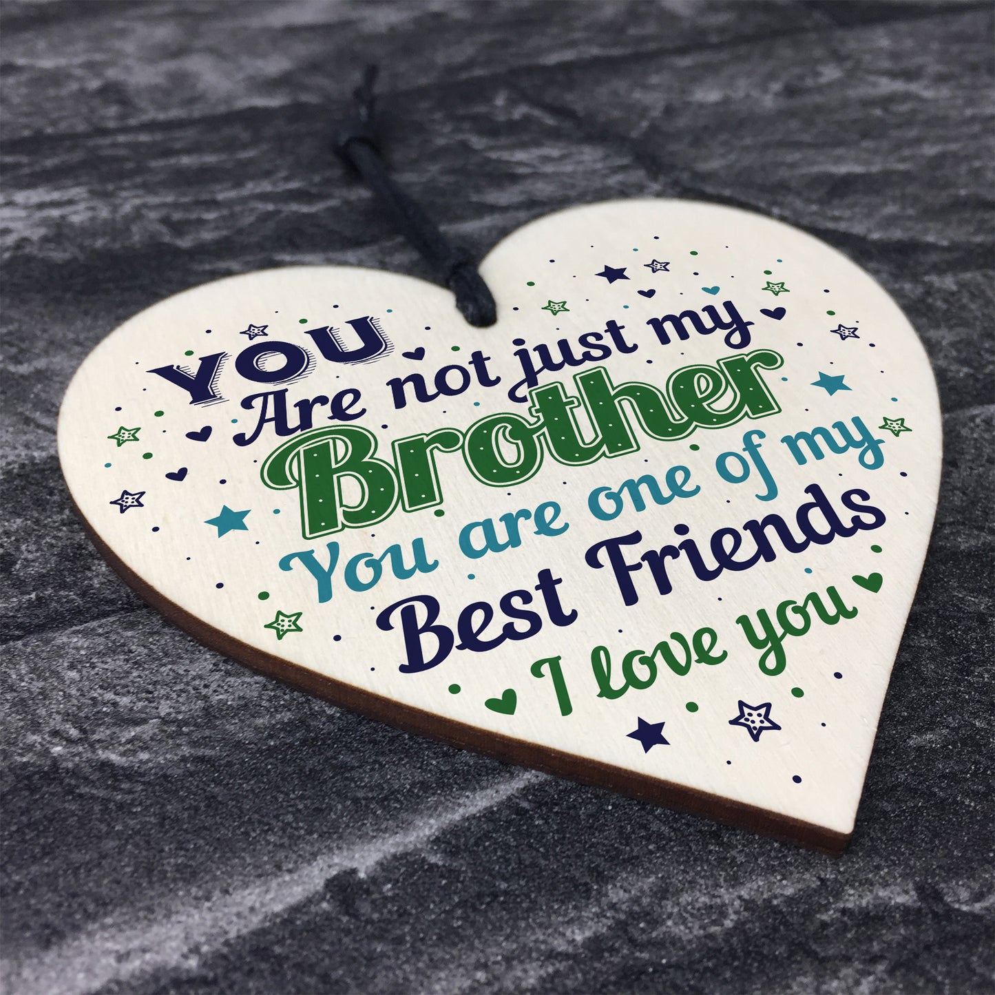 Novelty Brother Friendship Christmas Gifts Wooden Heart Plaque