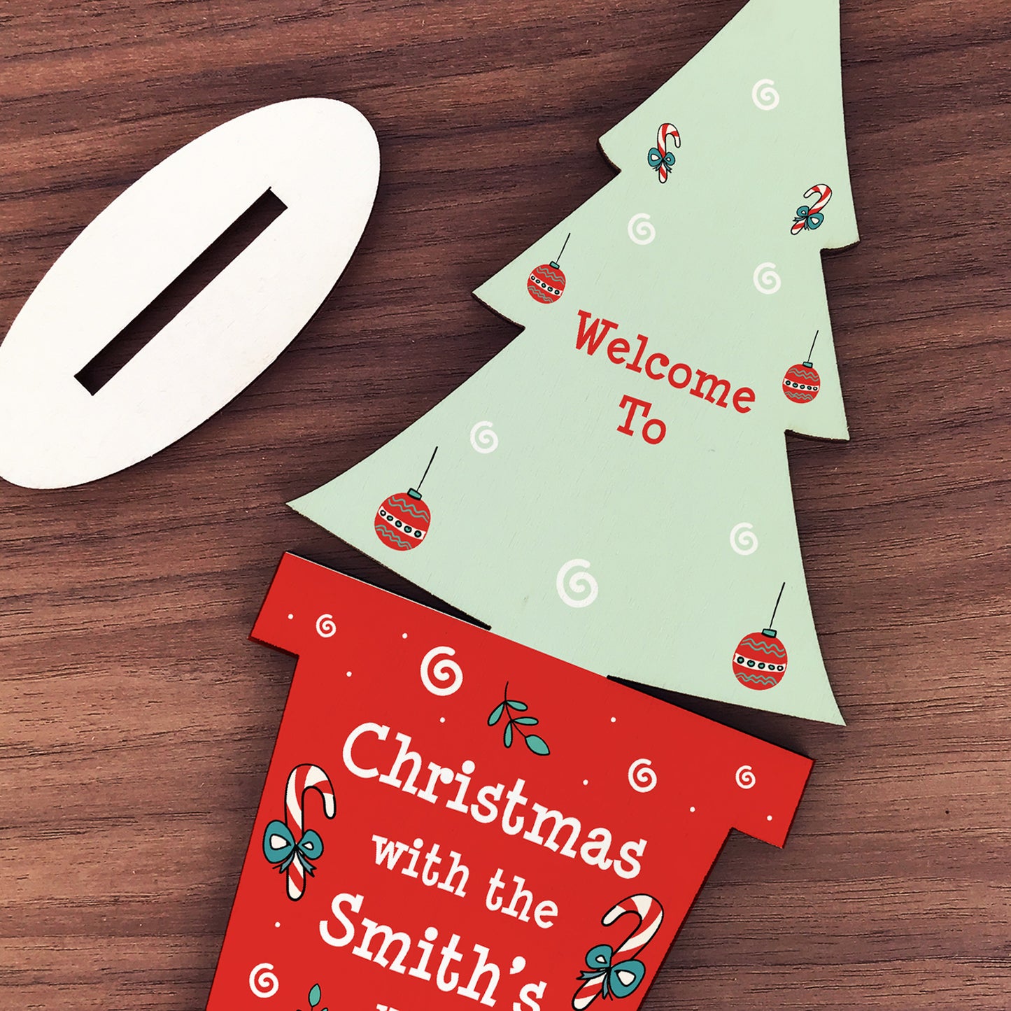 Welcome To Christmas With The Any Surname Personalised Tree