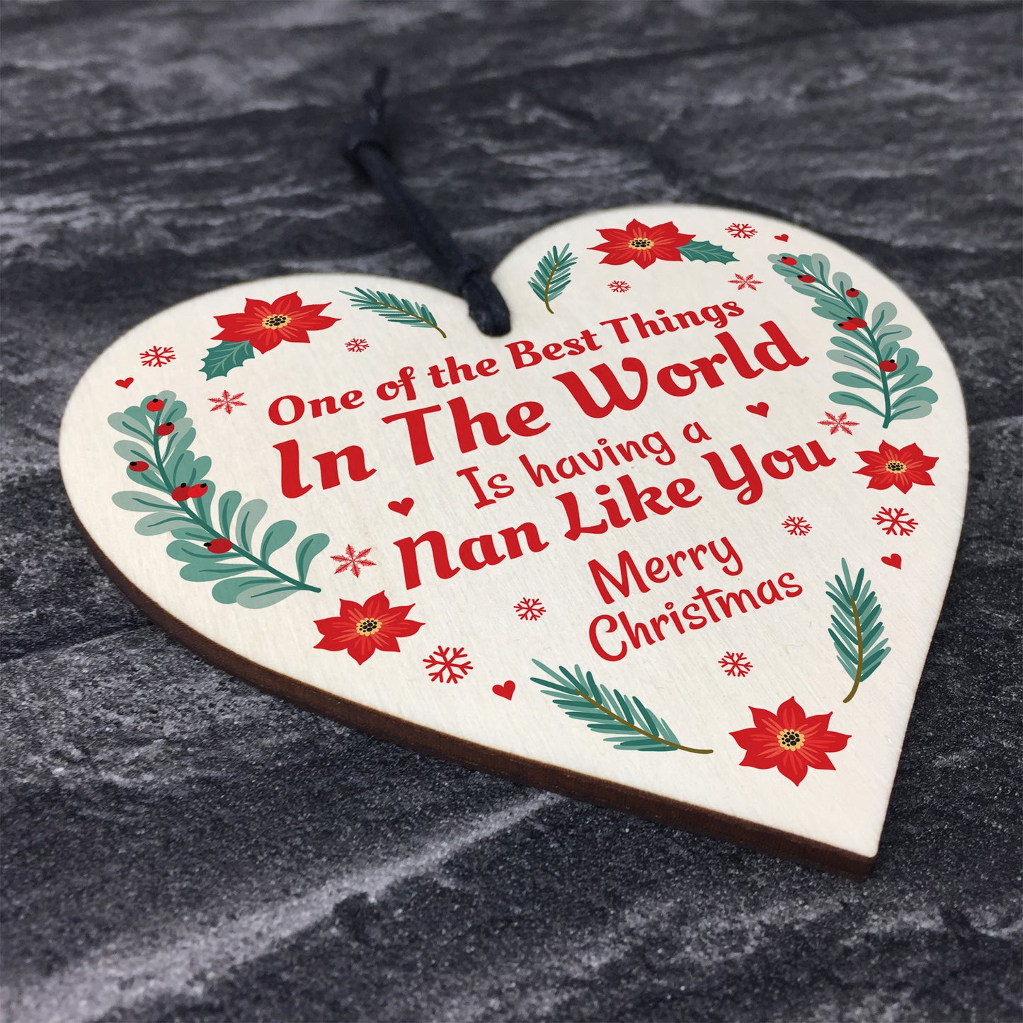 Best Nan Gifts For Christmas Wood Heart Tree Decoration Gifts