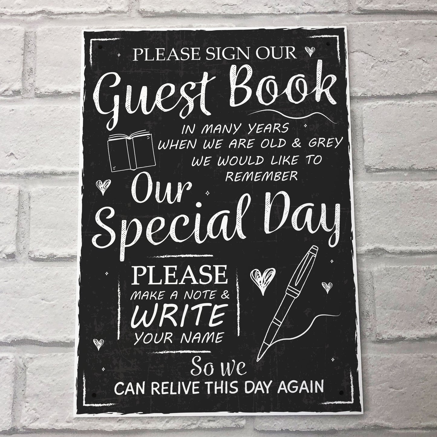 Sign Guest Book Wedding Table Chalkboard Plaquea Wedding Decor