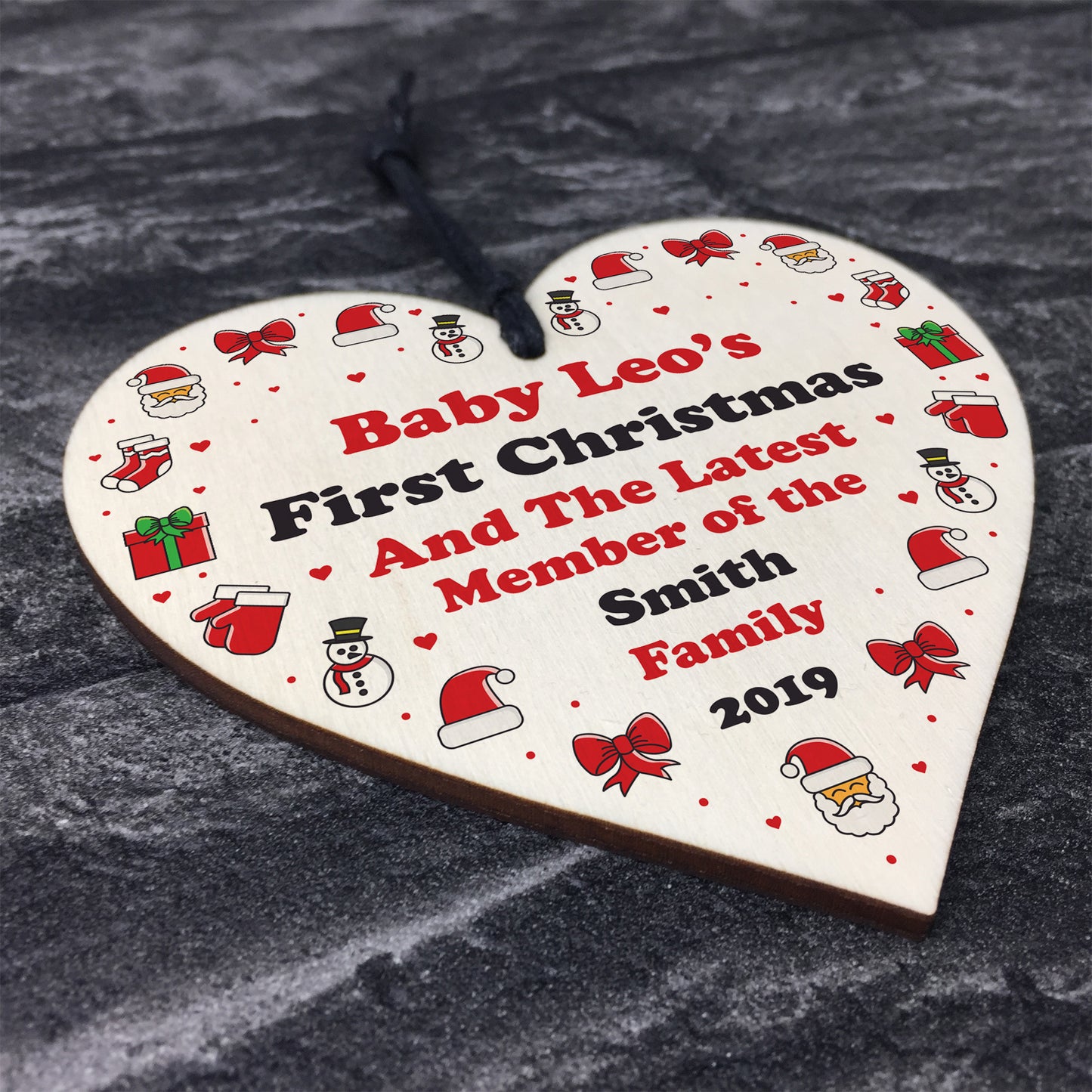 Babys First Christmas Tree Decoration Personalised 1st Christmas