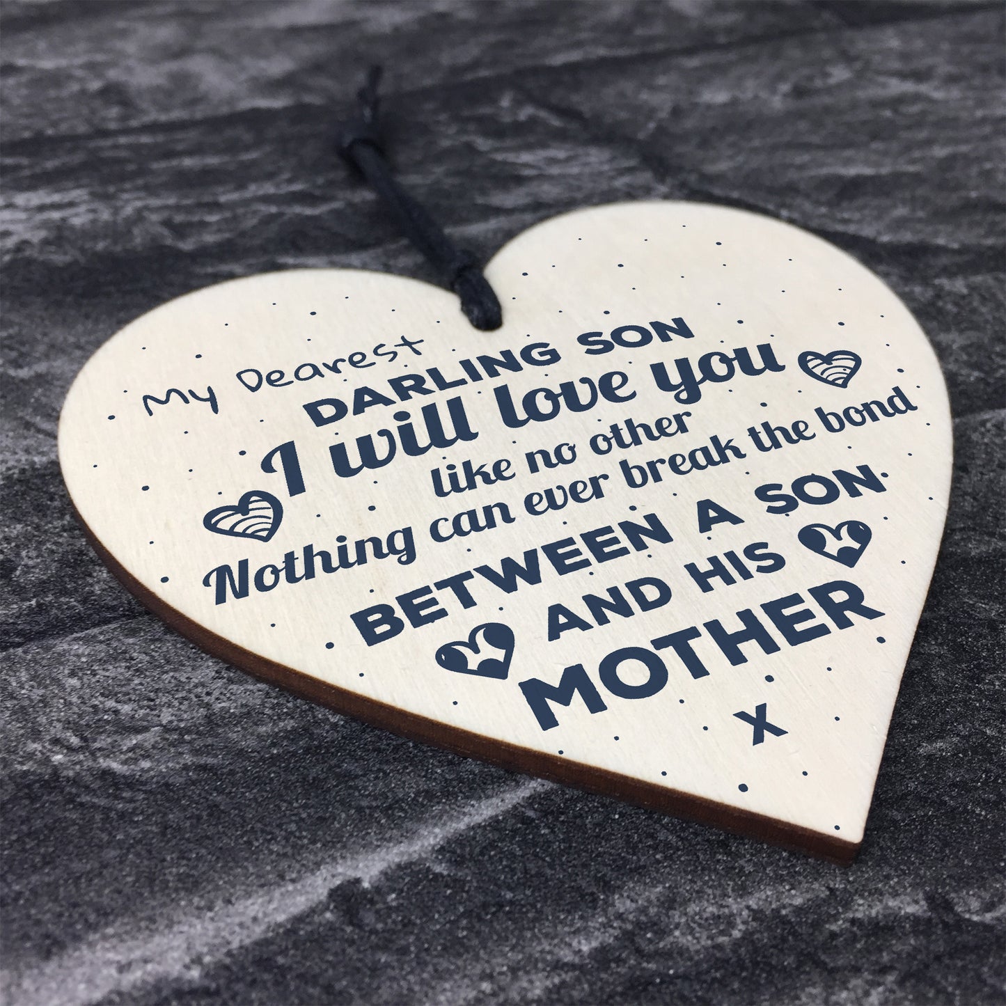 Gift For Son Mum Birthday Wooden Hanging Heart Keepsake Poem