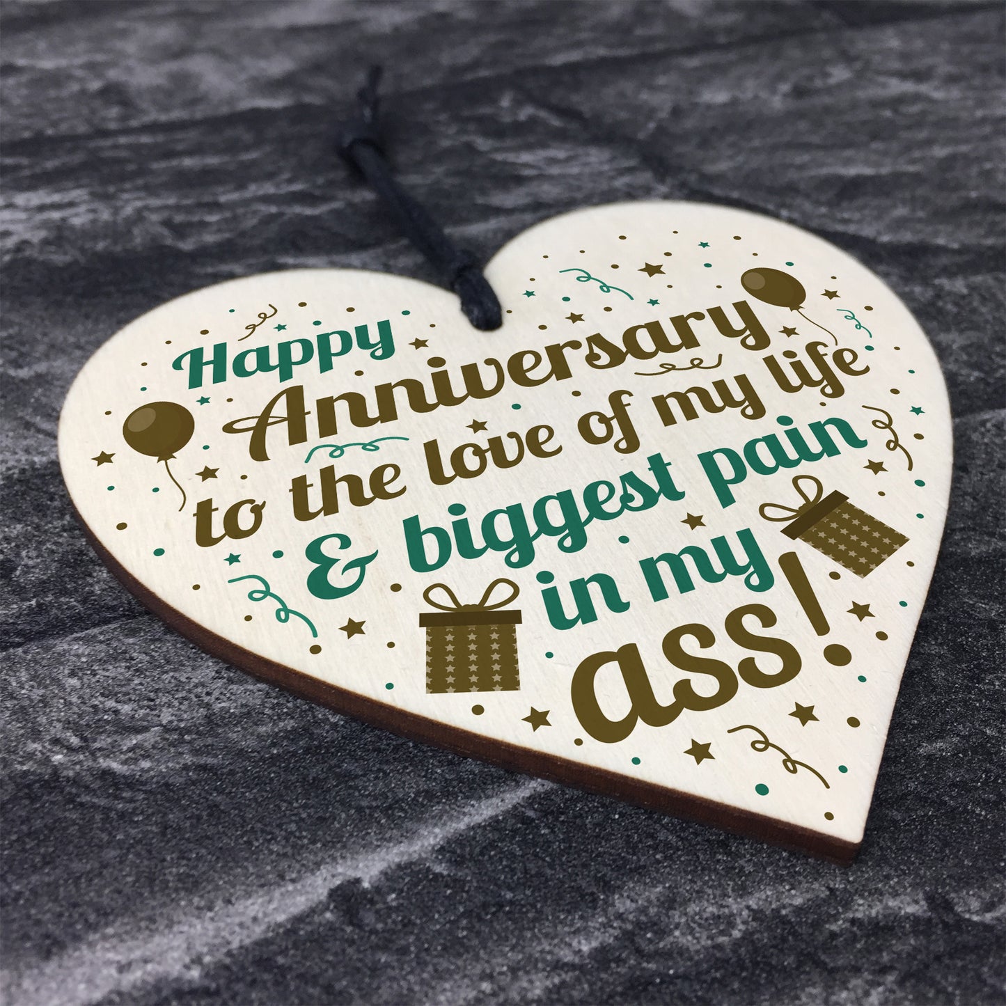 FUNNY Happy Anniversary Gift Heart 1st 2nd 10th Anniversary Gift